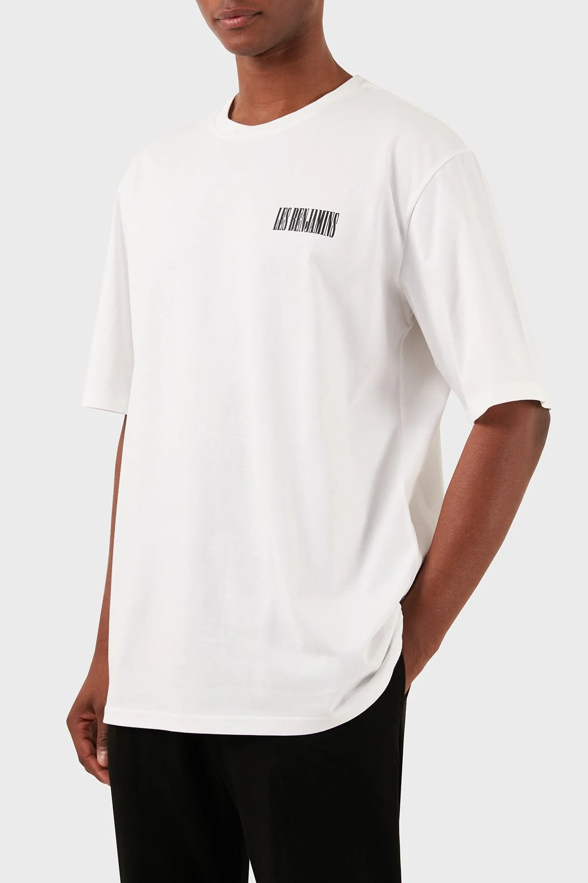 Les Benjamins Pamuklu Oversize Fit Bisiklet Yaka Erkek T Shirt LB24SSKISMUTS-025 BEYAZ - 9