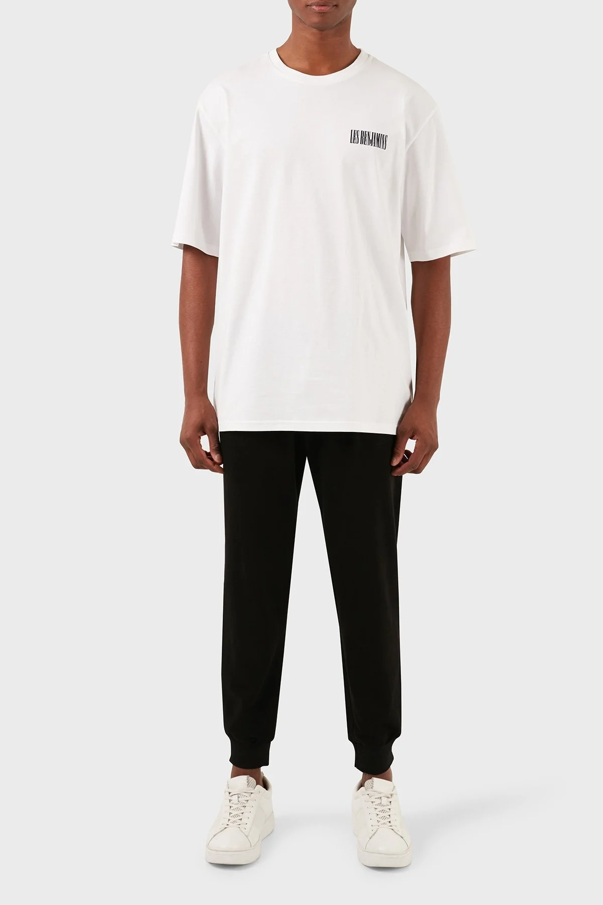 Les Benjamins Pamuklu Oversize Fit Bisiklet Yaka Erkek T Shirt LB24SSKISMUTS-025 BEYAZ - 10