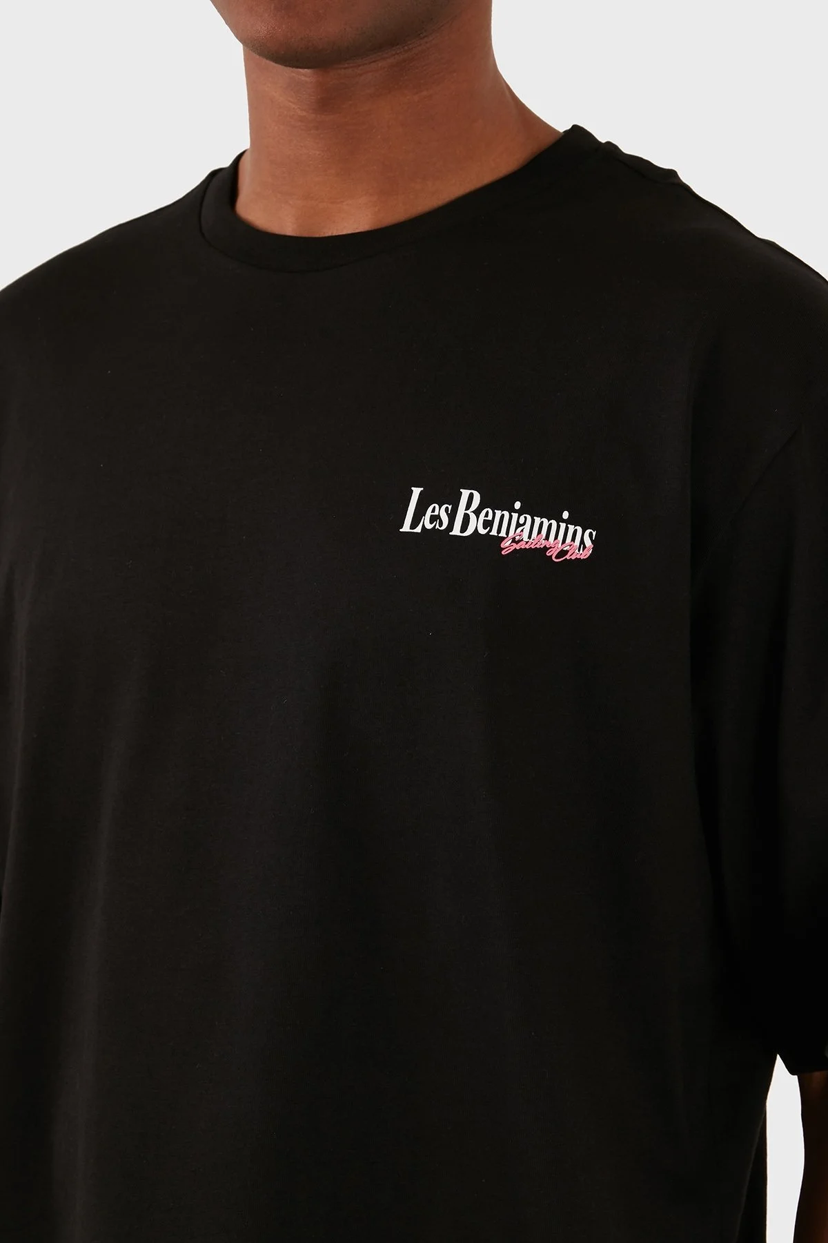 Les Benjamins Pamuklu Oversize Fit Bisiklet Yaka Erkek T Shirt LB24SSKISMUTS-028 SİYAH - 12