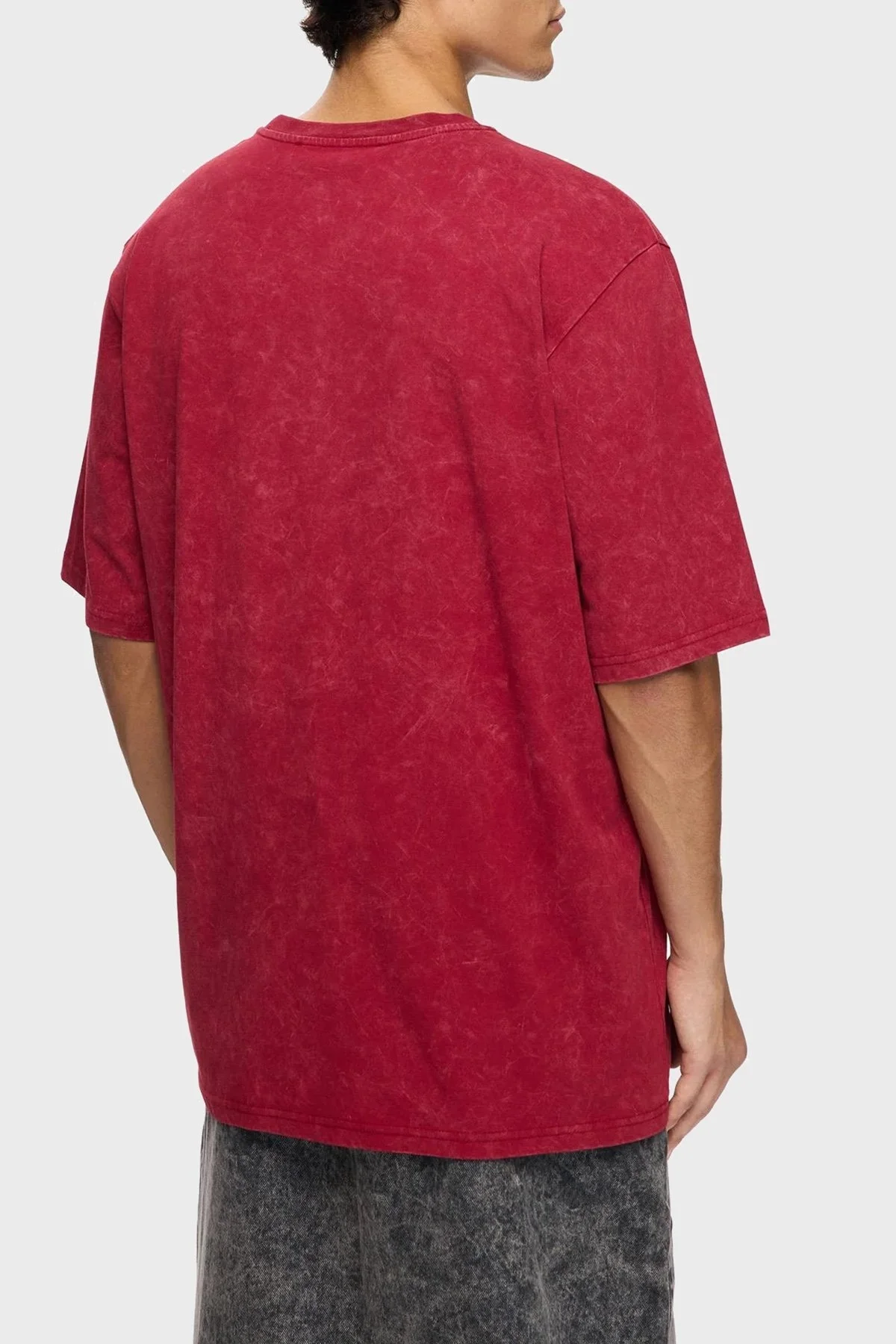 Les Benjamins Pamuklu Oversize Fit Bisiklet Yaka Logolu Erkek T Shirt LB25FWTURMUOT-015 KIRMIZI - 3