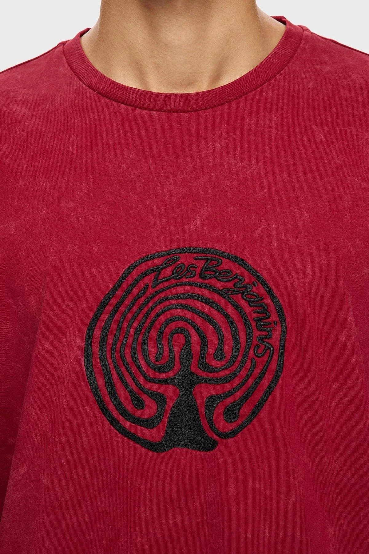 Les Benjamins Pamuklu Oversize Fit Bisiklet Yaka Logolu Erkek T Shirt LB25FWTURMUOT-015 KIRMIZI - 6