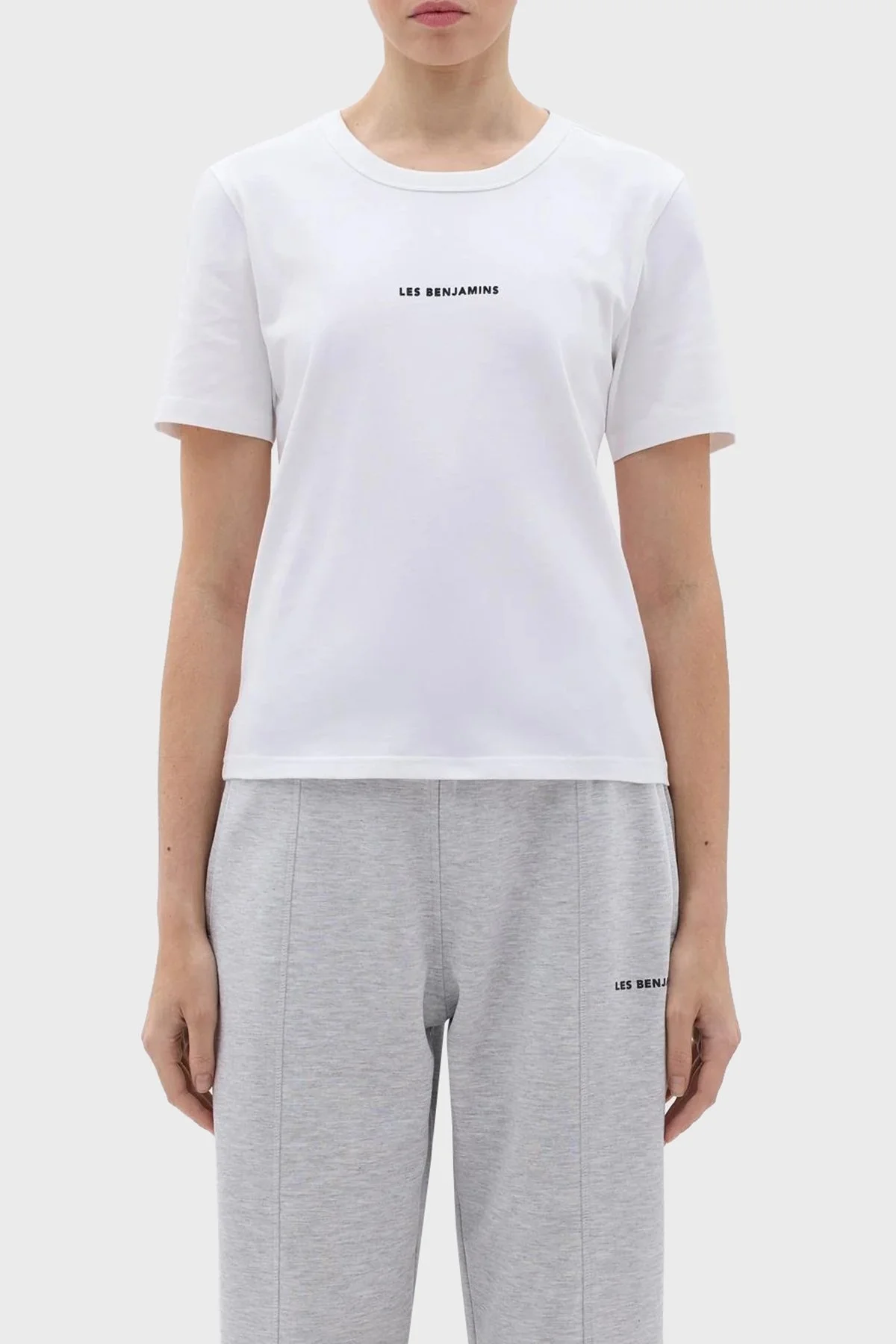 Les Benjamins Pamuklu Regular Fit Bayan T Shirt LB23FWCLAFUTS-402 BEYAZ - 1