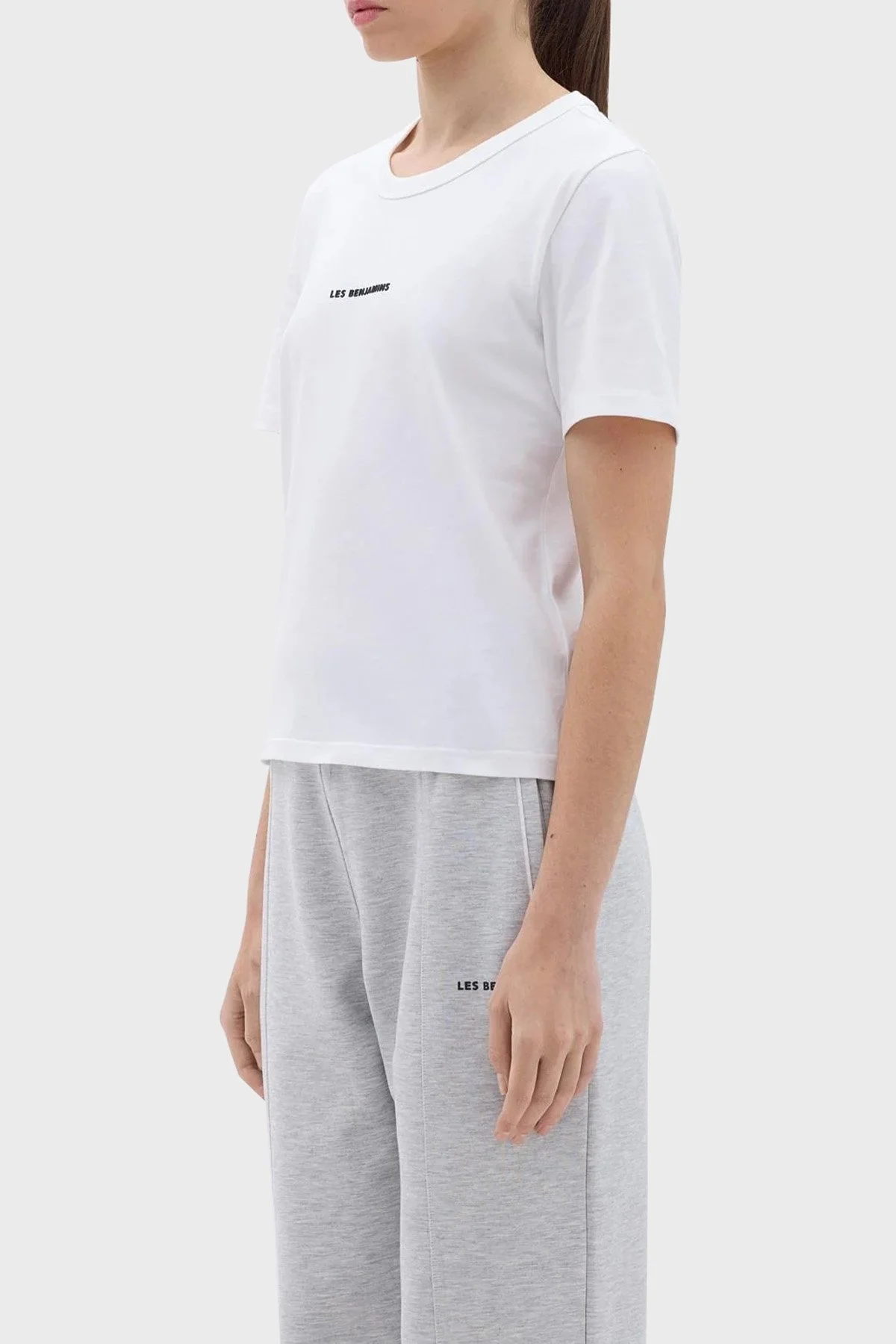 Les Benjamins Pamuklu Regular Fit Bayan T Shirt LB23FWCLAFUTS-402 BEYAZ - 2