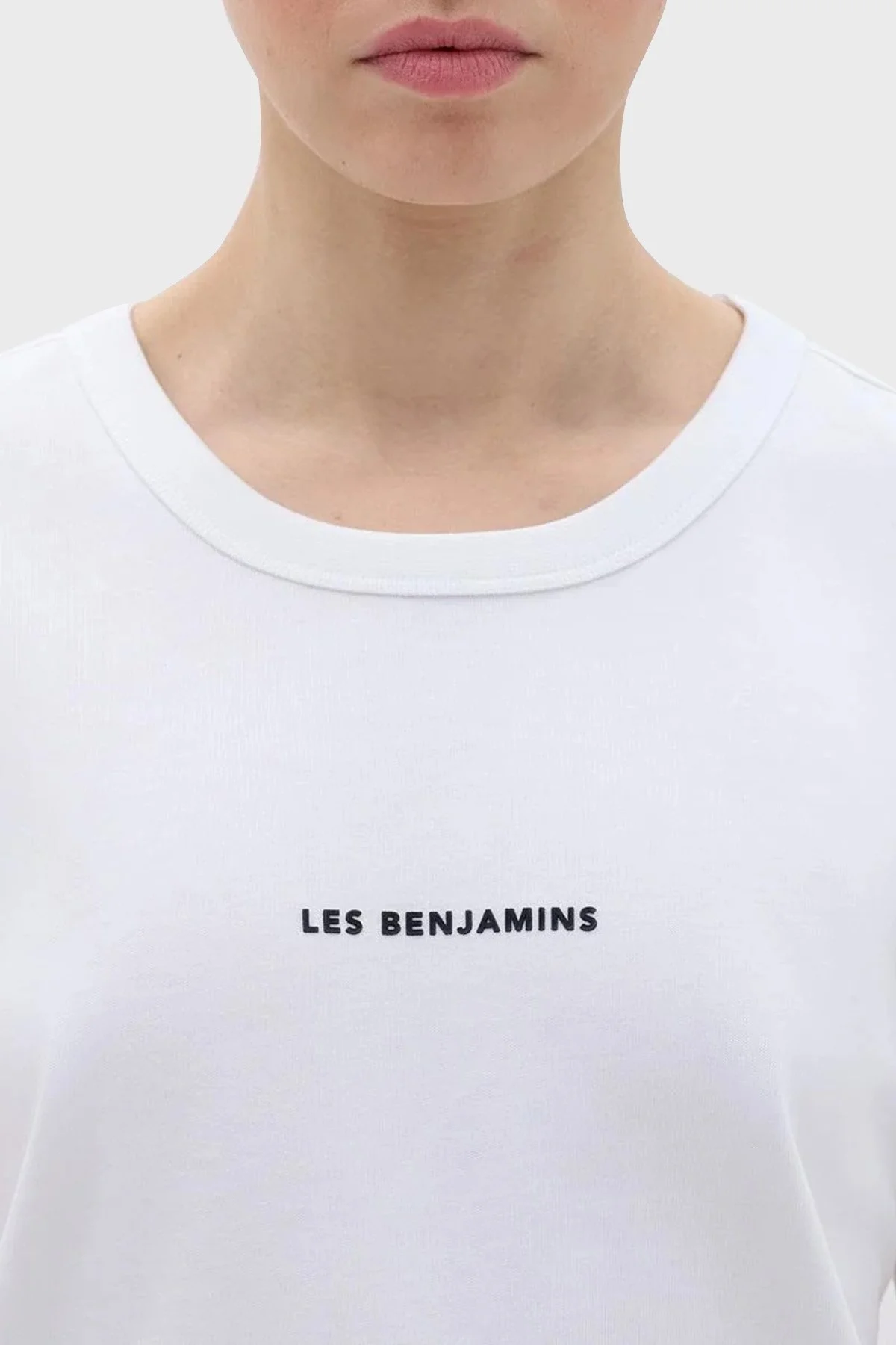 Les Benjamins Pamuklu Regular Fit Bayan T Shirt LB23FWCLAFUTS-402 BEYAZ - 5