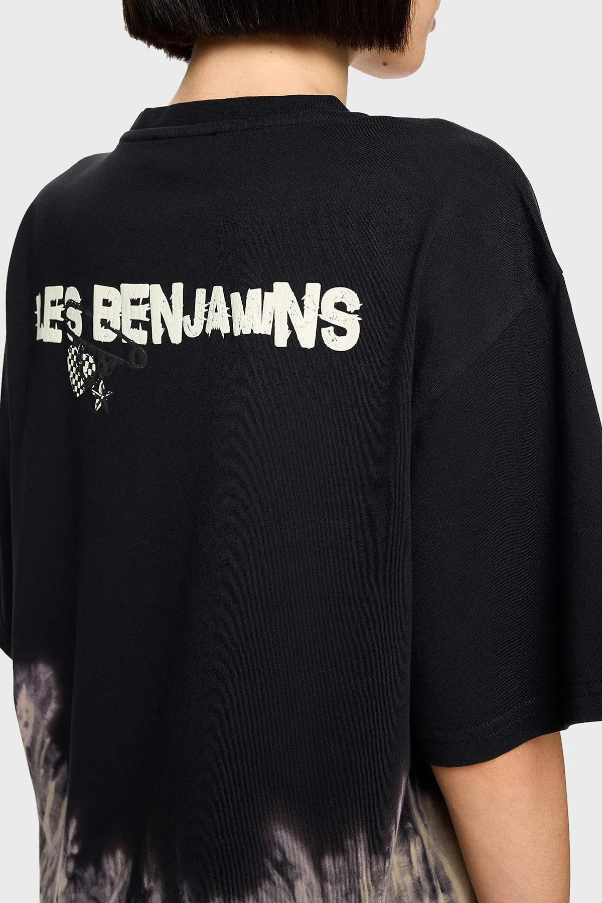 Les Benjamins Pamuklu Regular Fit Bisiklet Yaka Batik Bayan T Shirt LB24FWEAPFUTS-011 SİYAH - 3