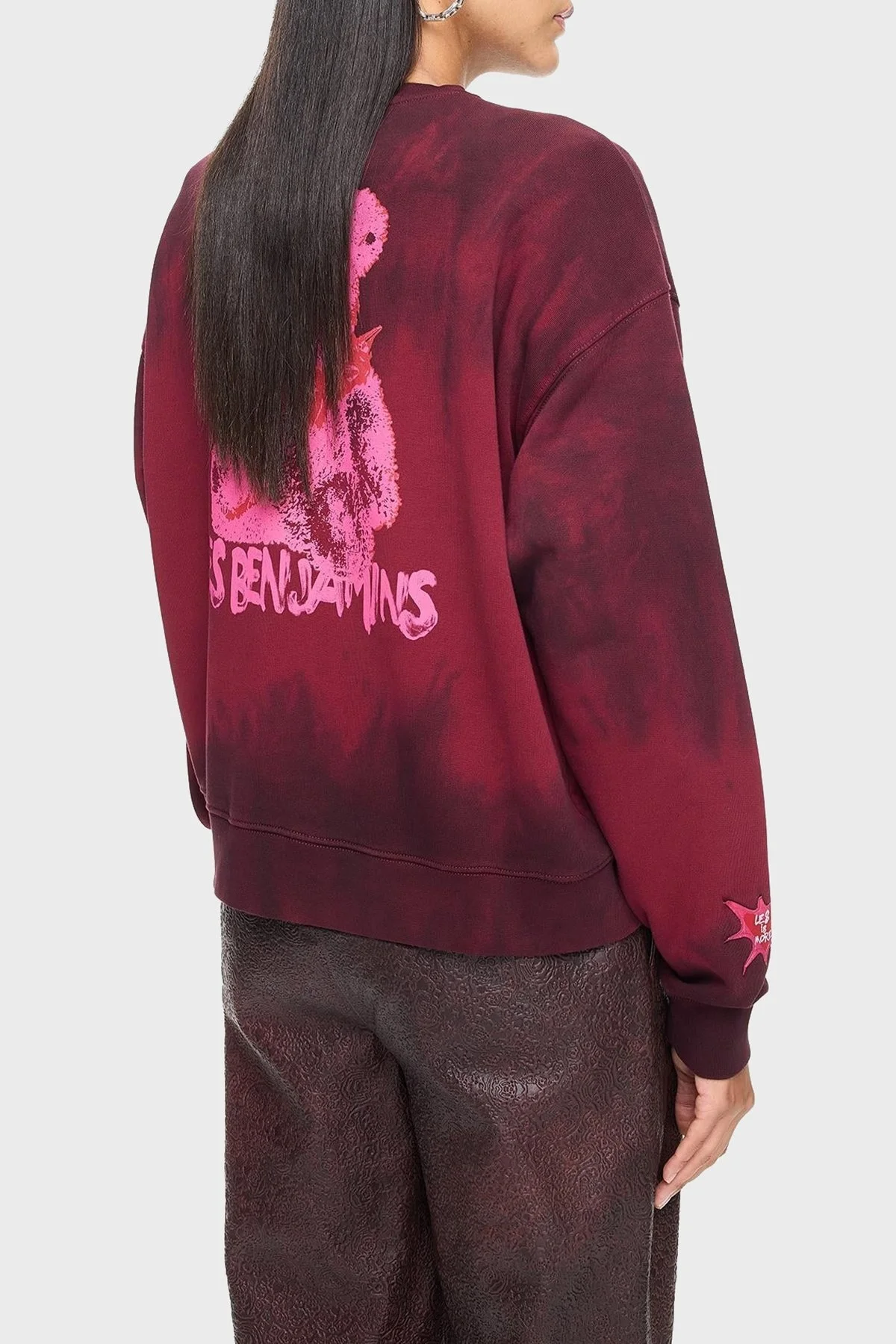 Les Benjamins Pamuklu Regular Fit Bisiklet Yaka Bayan Sweat LB24FWEAPFUSW-008 BORDO - 2