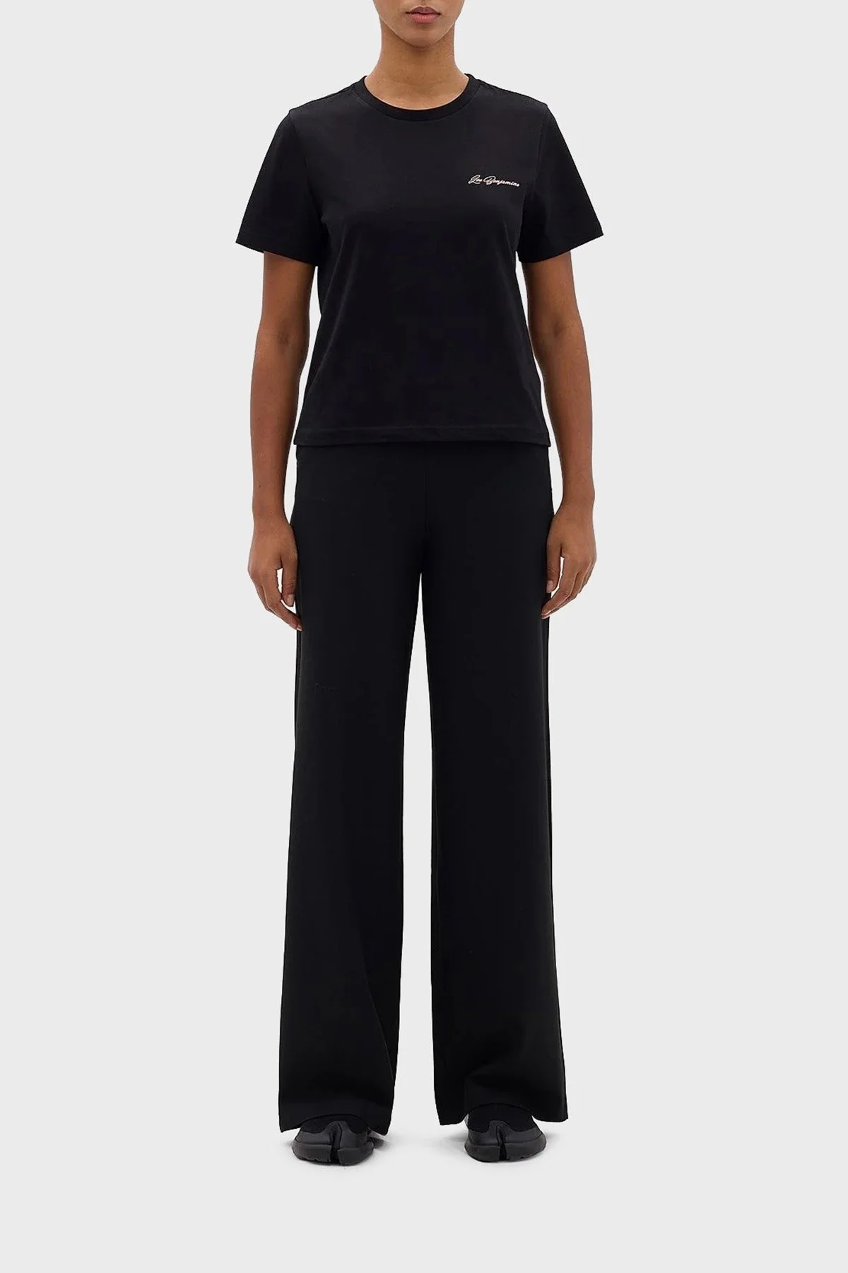 Les Benjamins Pamuklu Regular Fit Bisiklet Yaka Bayan T Shirt LB24SSKISFUTS-025 SİYAH - 12