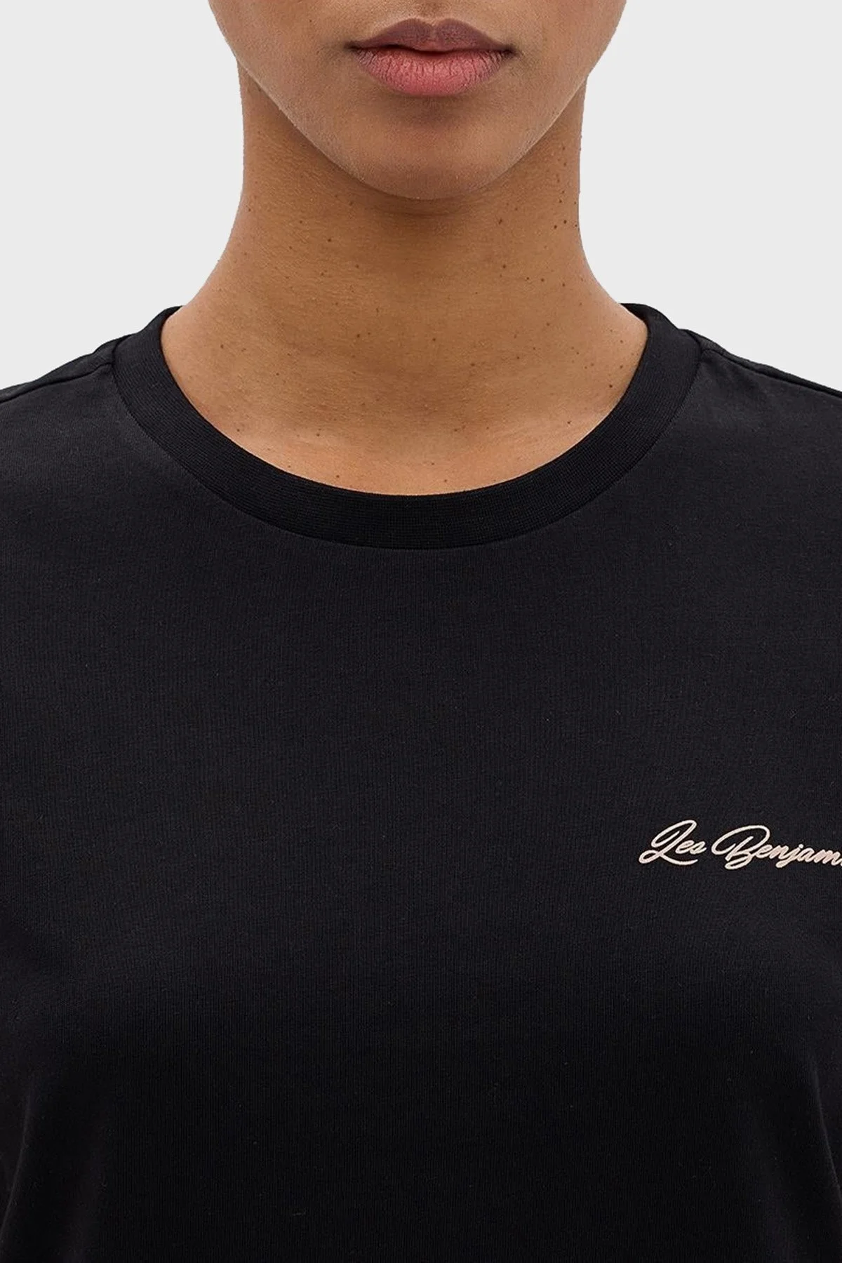 Les Benjamins Pamuklu Regular Fit Bisiklet Yaka Bayan T Shirt LB24SSKISFUTS-025 SİYAH - 13