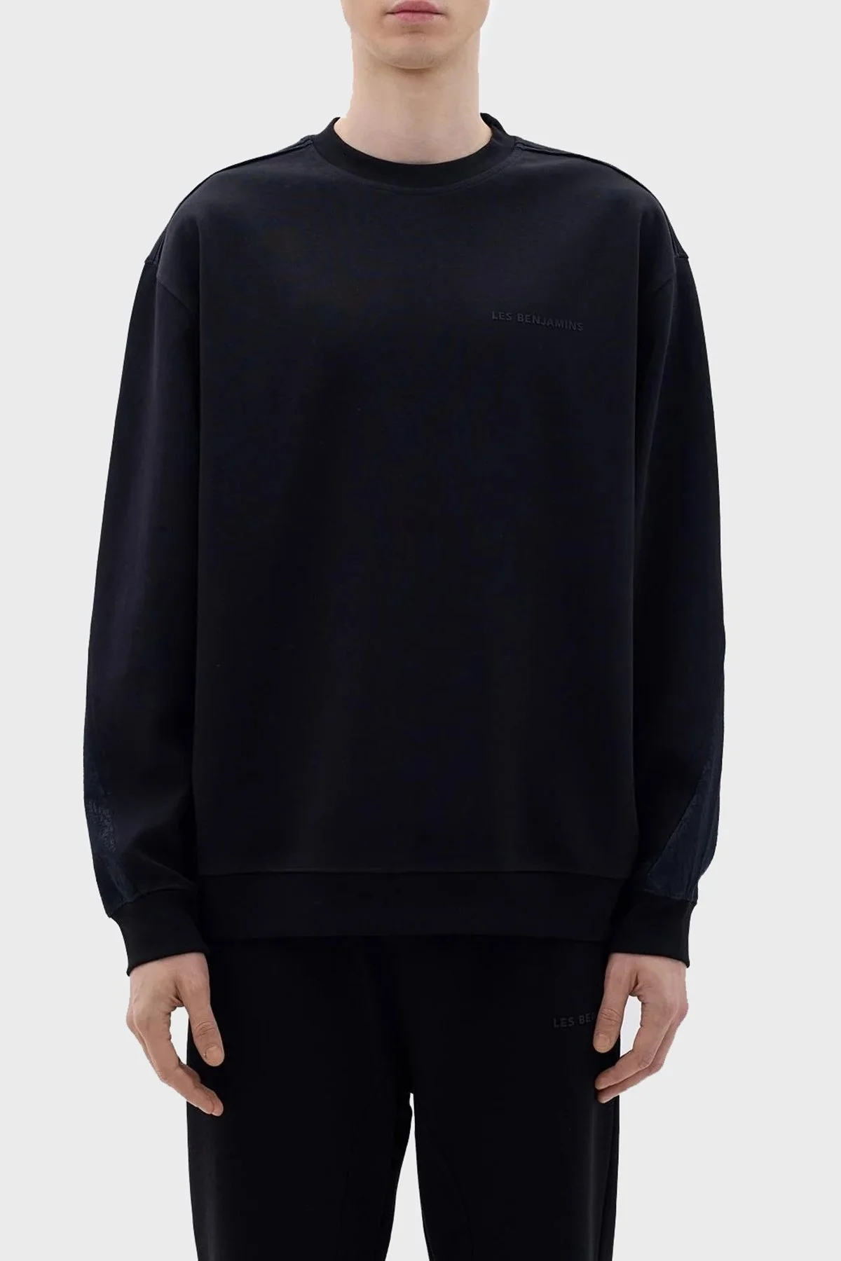 Les Benjamins Pamuklu Regular Fit Bisiklet Yaka Erkek Sweat LB23FWCLAMUSW-403 SİYAH - 1