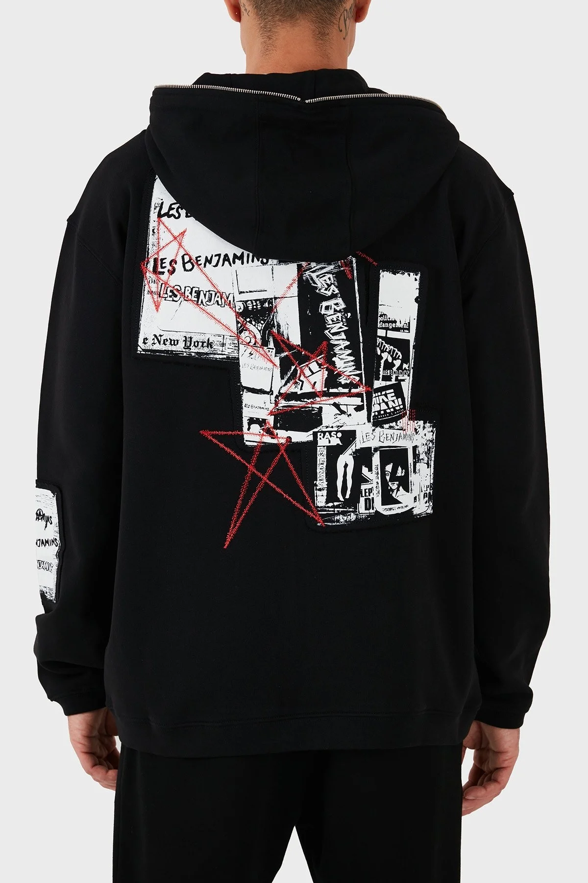 Les Benjamins Pamuklu Regular Fit Kapüşonlu Fermuarlı Erkek Sweat LB24FWEAPMUZH-002 SİYAH - 9