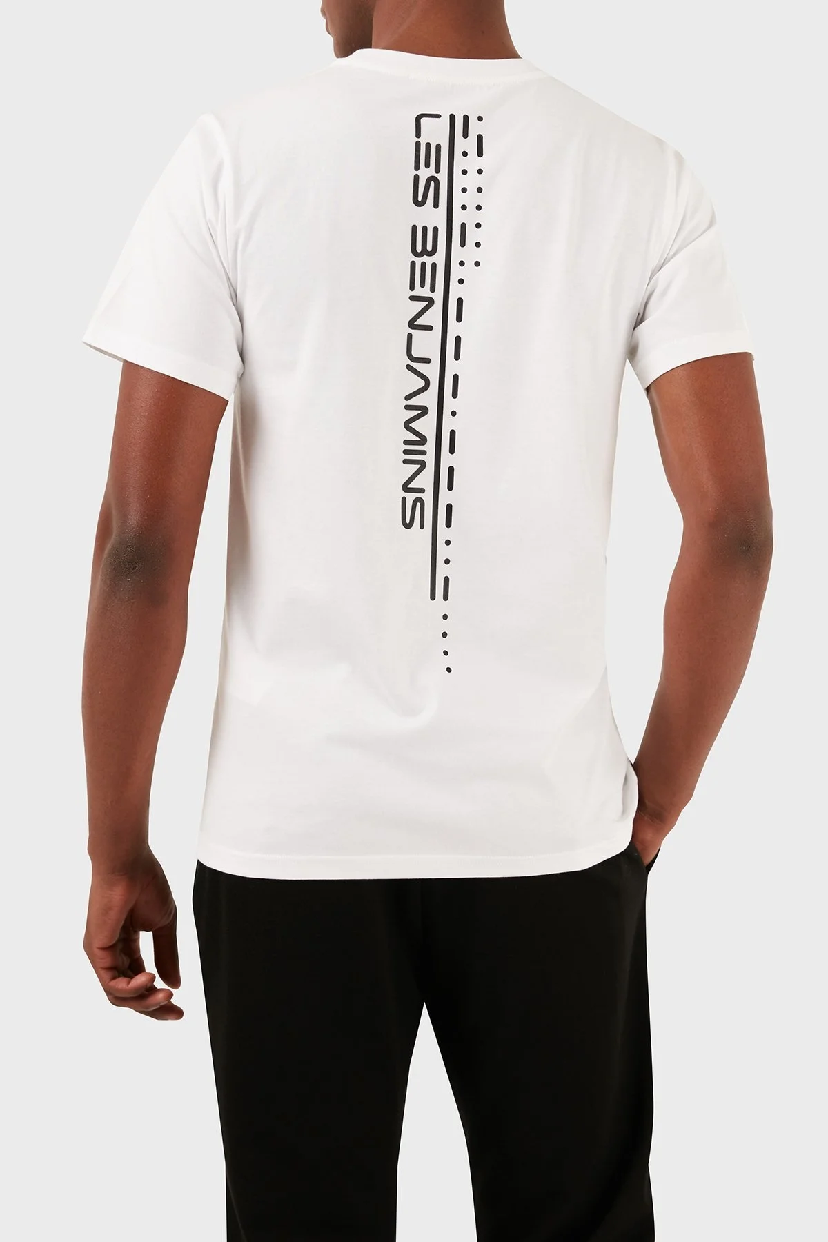 Les Benjamins Pamuklu Regular Fit Bisiklet Yaka Erkek T Shirt LB24SSKISMUTS-001 BEYAZ - 3