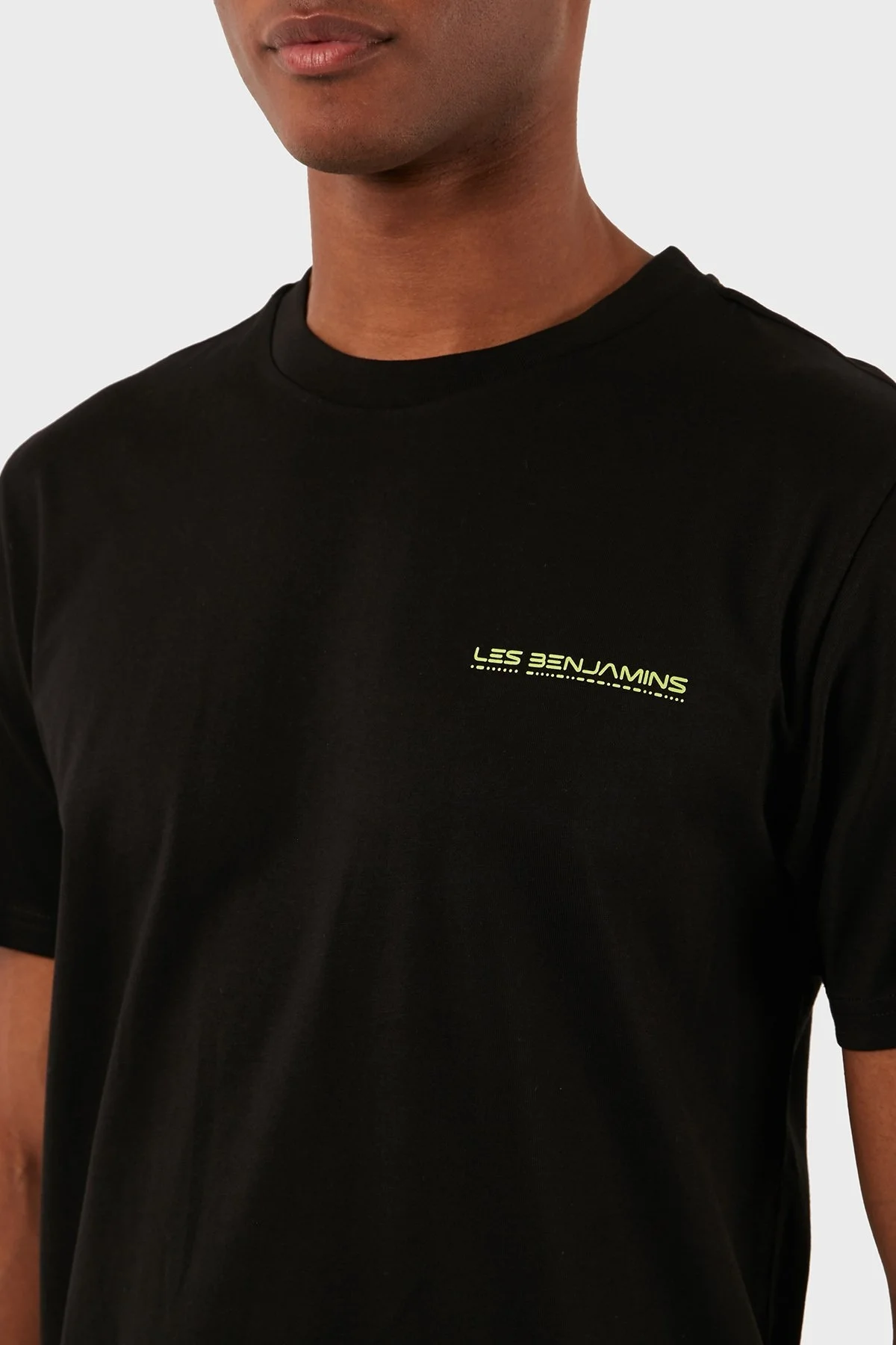 Les Benjamins Pamuklu Regular Fit Bisiklet Yaka Erkek T Shirt LB24SSKISMUTS-002 SİYAH - 10