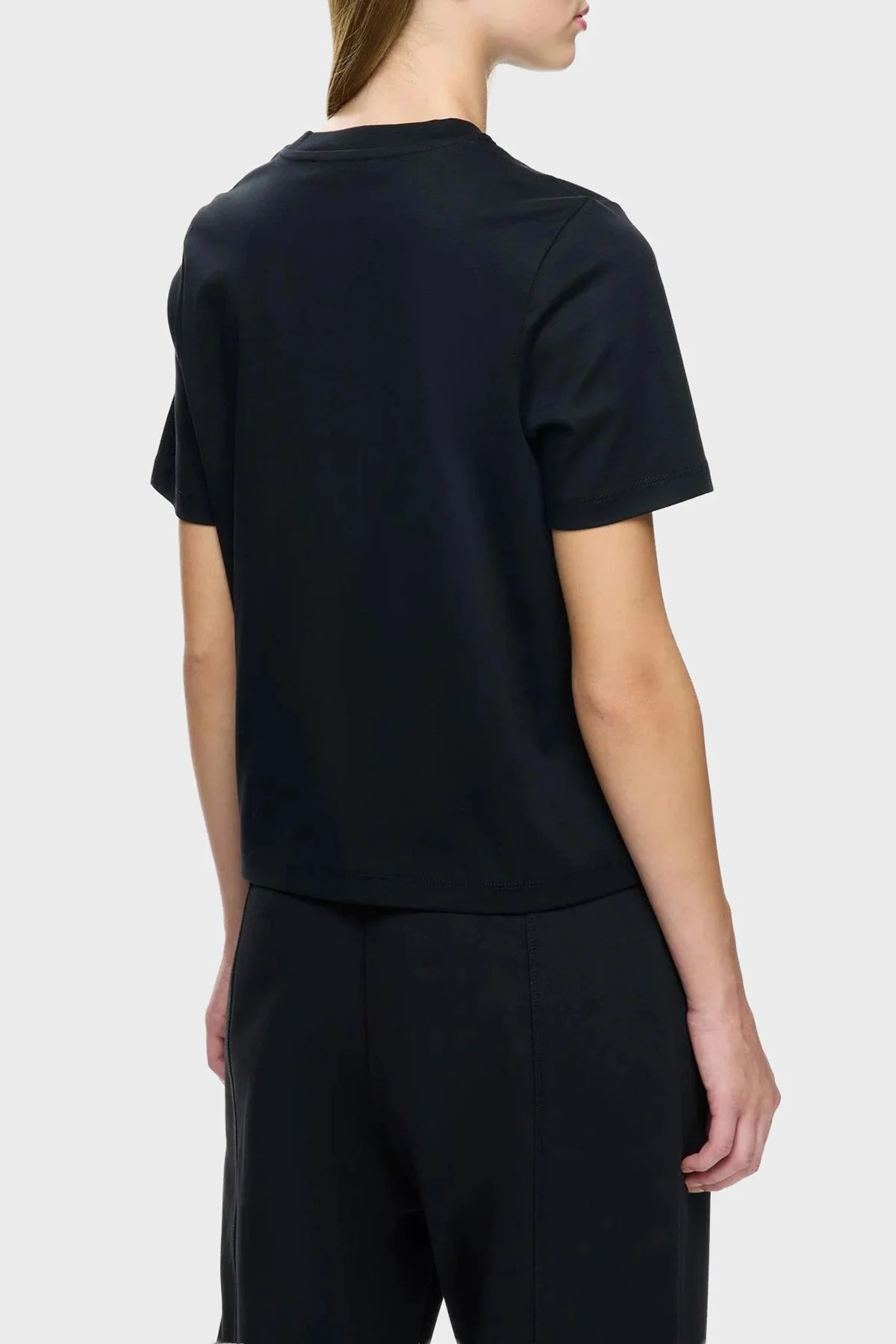 Les Benjamins Pamuklu Regular Fit Bisiklet Yaka Logolu Bayan T Shirt LB25FWCLAFUTS-408 SİYAH - 3