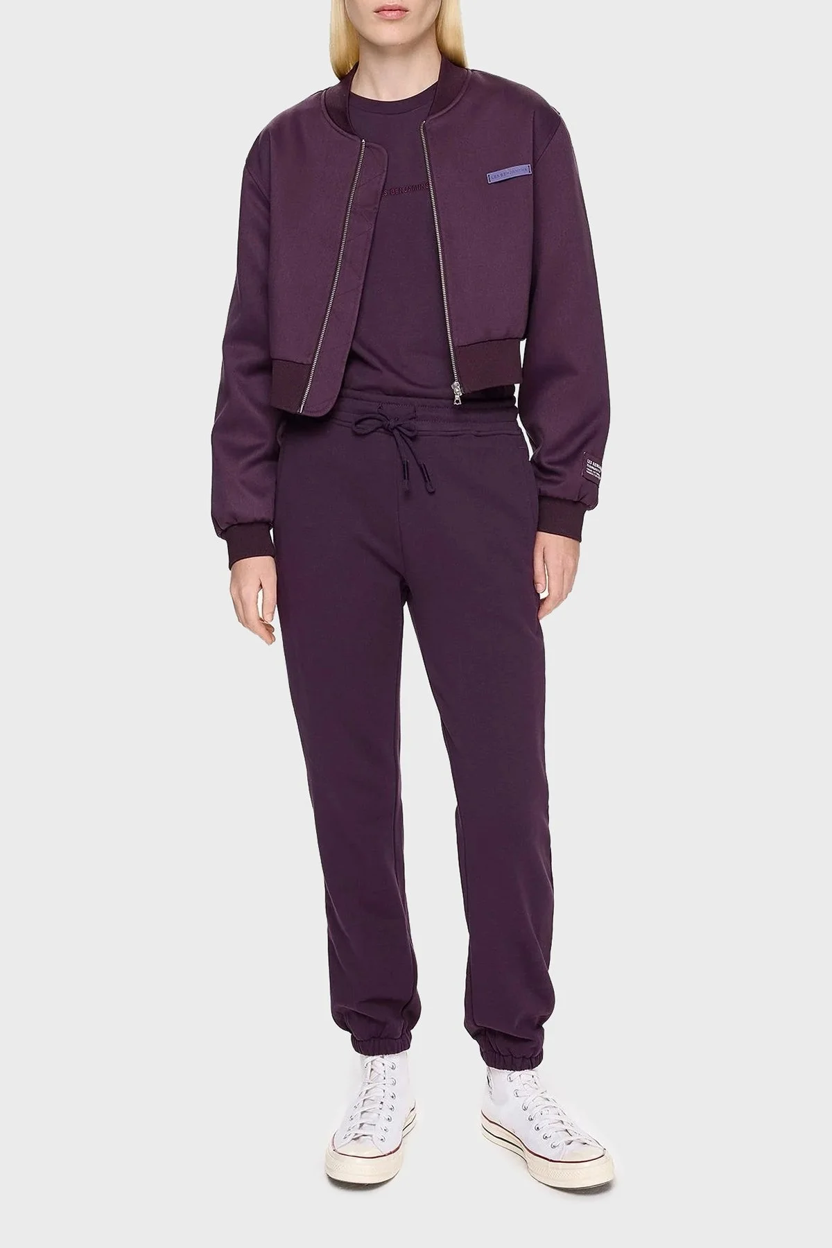 Les Benjamins Pamuklu Regular Fit Cepli Jogger Spor Bayan Pantolon LB24FWESSFUSP-303 MOR - 3