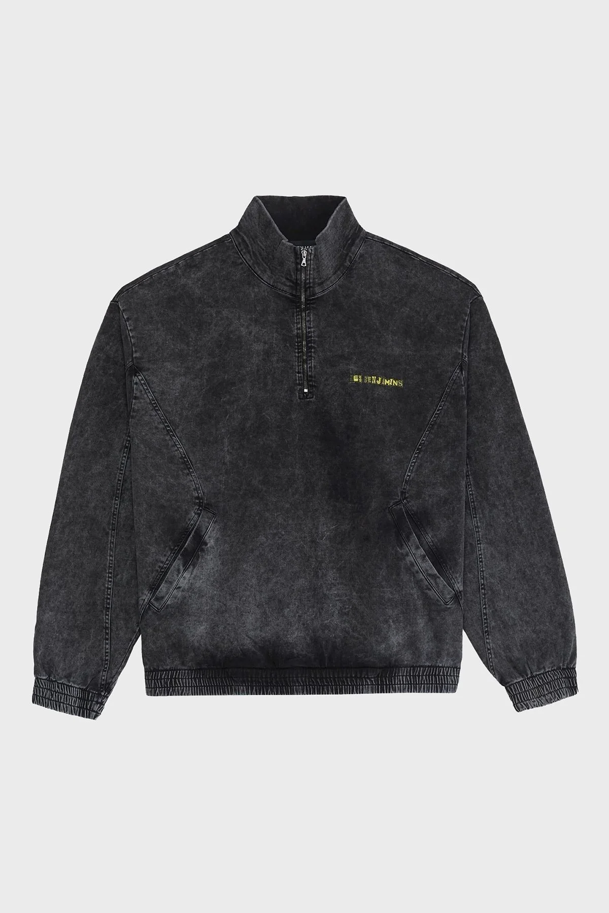 Les Benjamins Pamuklu Regular Fit Dik Yaka Logolu Kot Erkek Sweat LB24FWEAPMUTT-003 SİYAH - 6