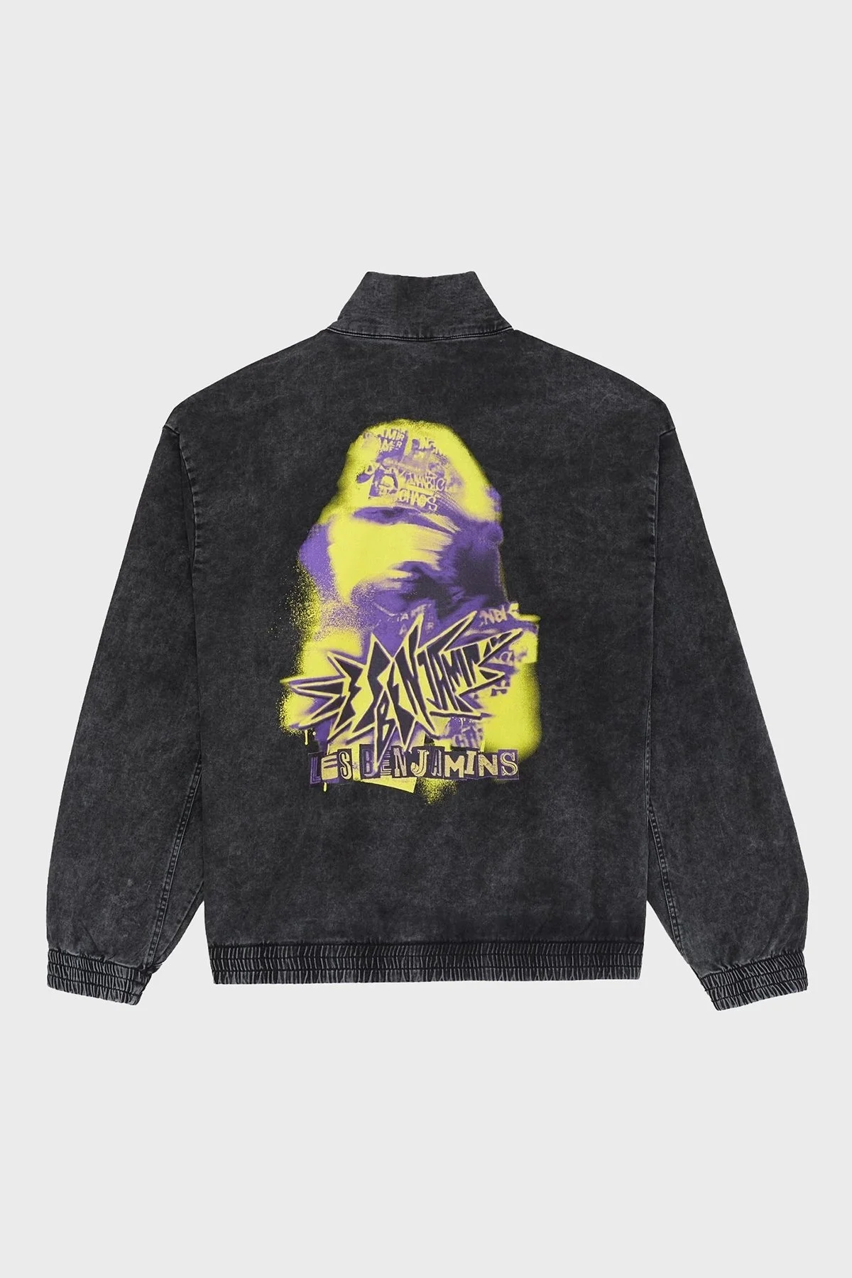 Les Benjamins Pamuklu Regular Fit Dik Yaka Logolu Kot Erkek Sweat LB24FWEAPMUTT-003 SİYAH - 7