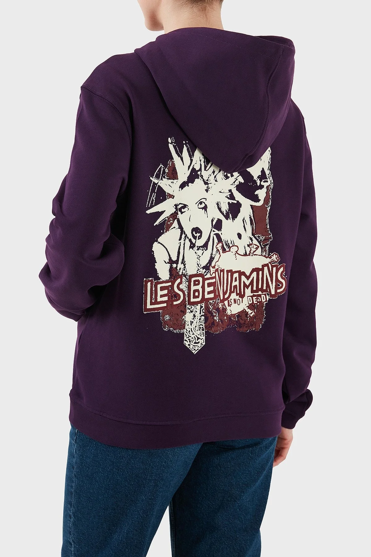 Les Benjamins Pamuklu Regular Fit Kanguru Cepli Kapüşonlu Bayan Sweat LB24FWEAPFUHD-004 MOR - 3
