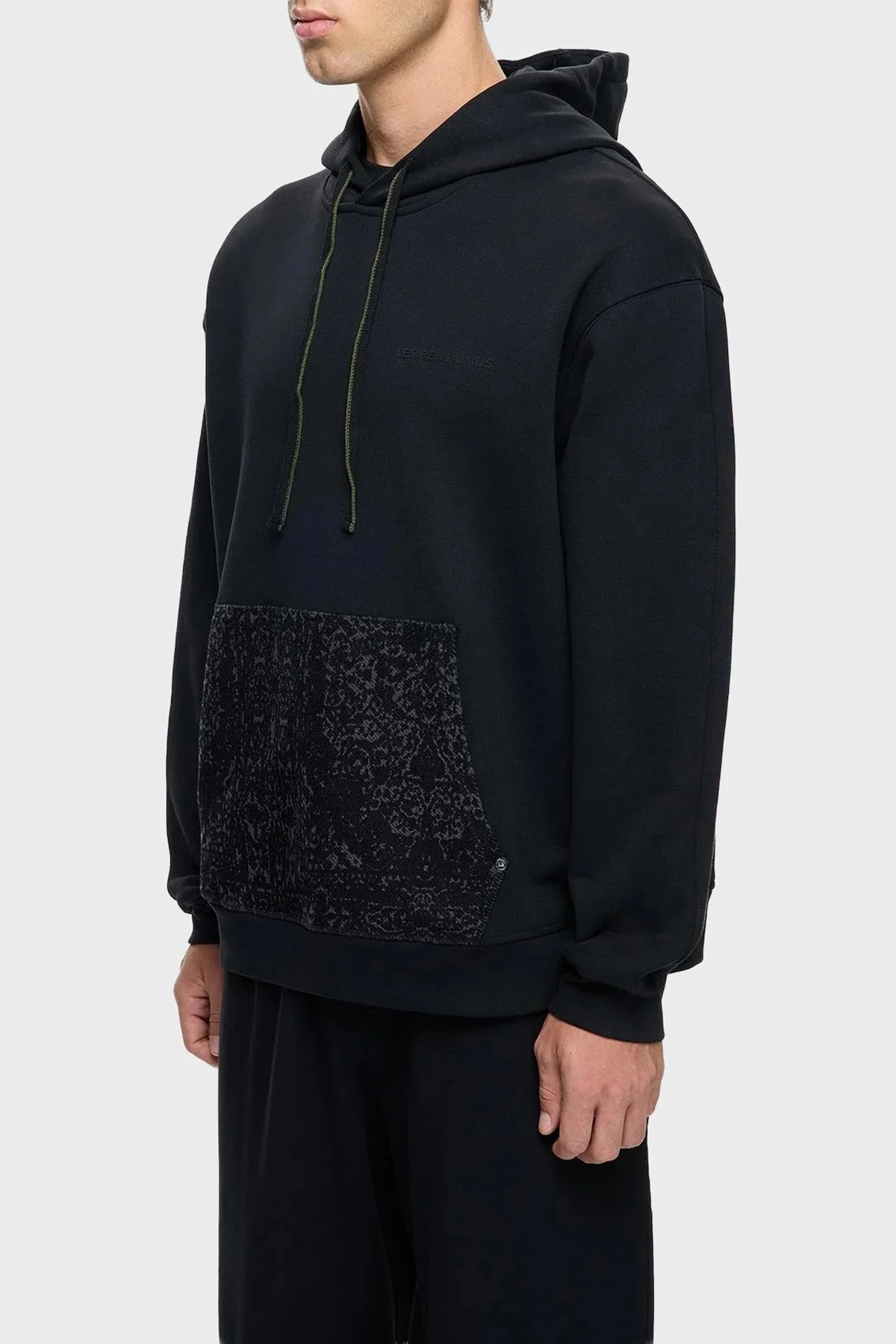 Les Benjamins Pamuklu Regular Fit Kapüşonlu Erkek Sweat LB25FWCLAMUHD-401 SİYAH - 1