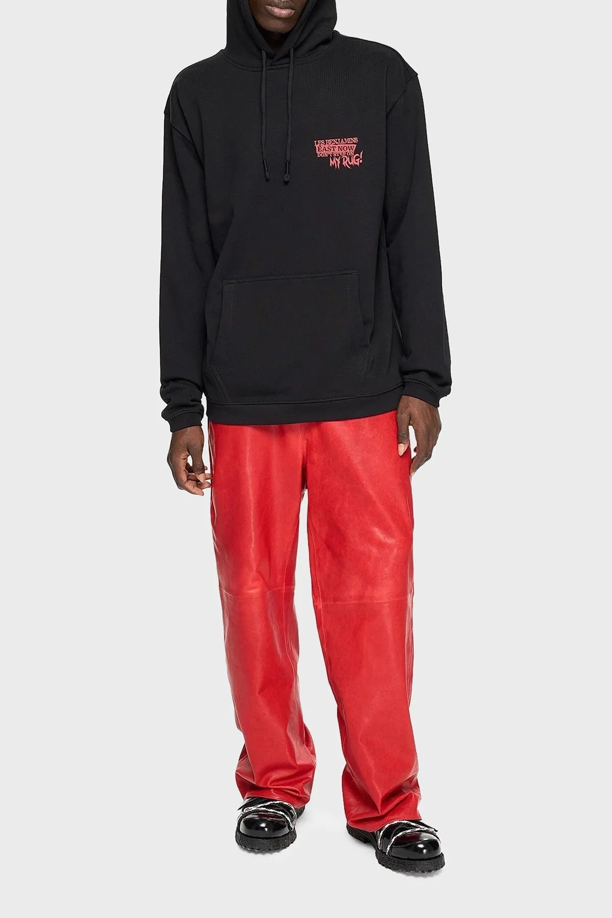 Les Benjamins Pamuklu Regular Fit Kapüşonlu Kanguru Cepli Erkek Sweat LB24FWEAPMUHD-001 SİYAH - 4