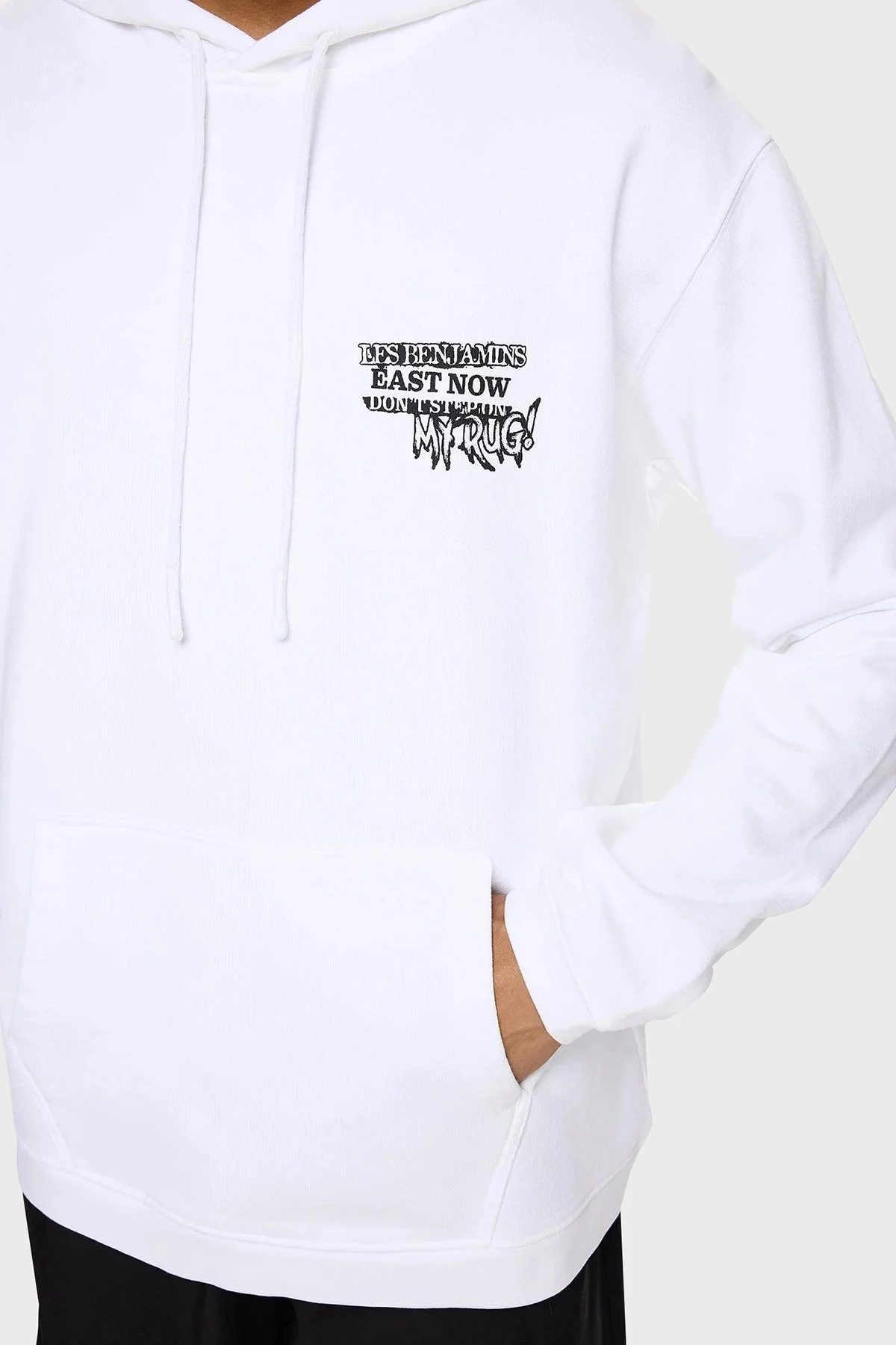 Les Benjamins Pamuklu Regular Fit Kapüşonlu Kanguru Cepli Erkek Sweat LB24FWEAPMUHD-002 BEYAZ - 2