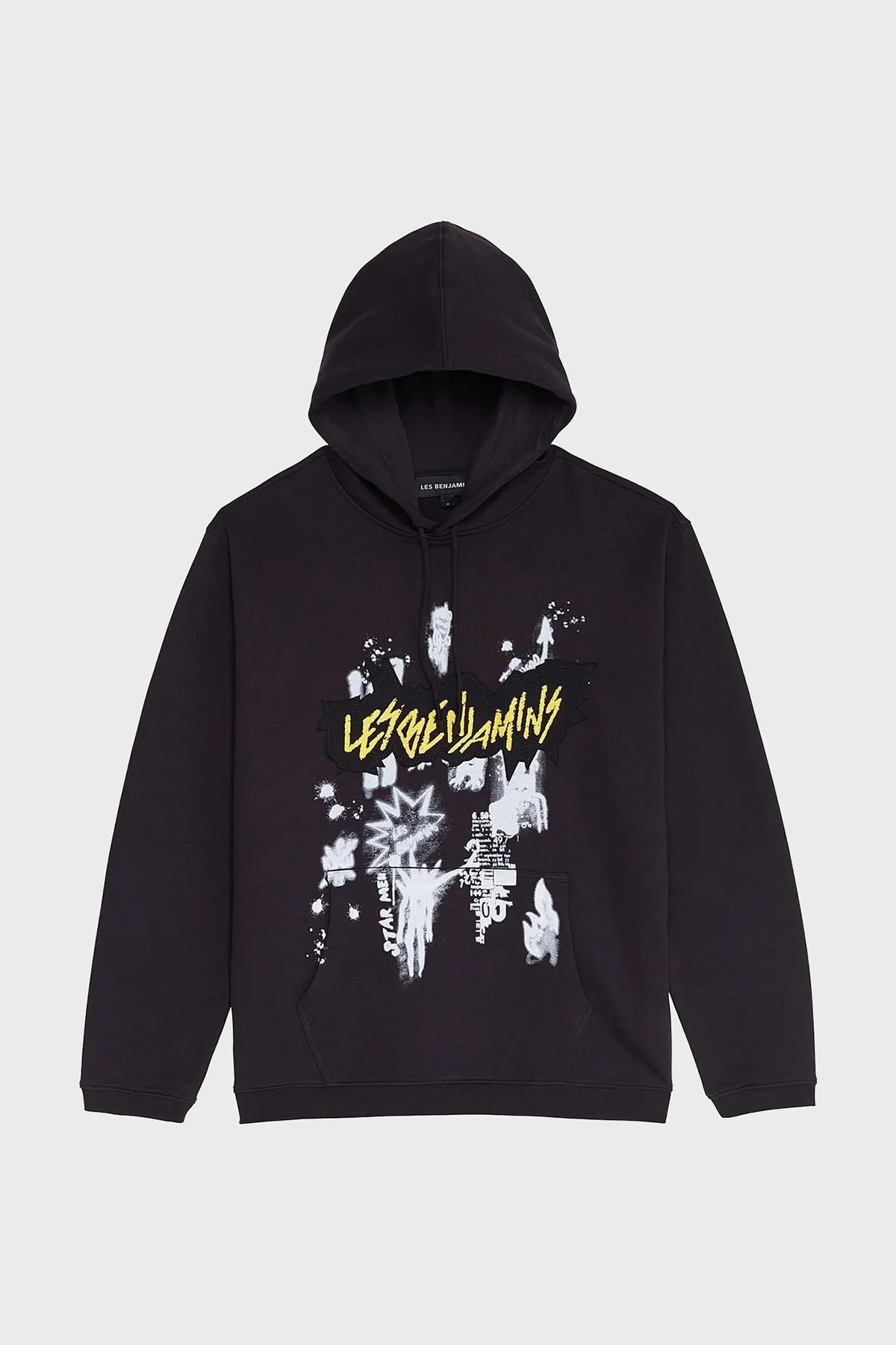 Les Benjamins Pamuklu Regular Fit Kapüşonlu Kanguru Cepli Erkek Sweat LB24FWEAPMUHD-013 SİYAH - 6