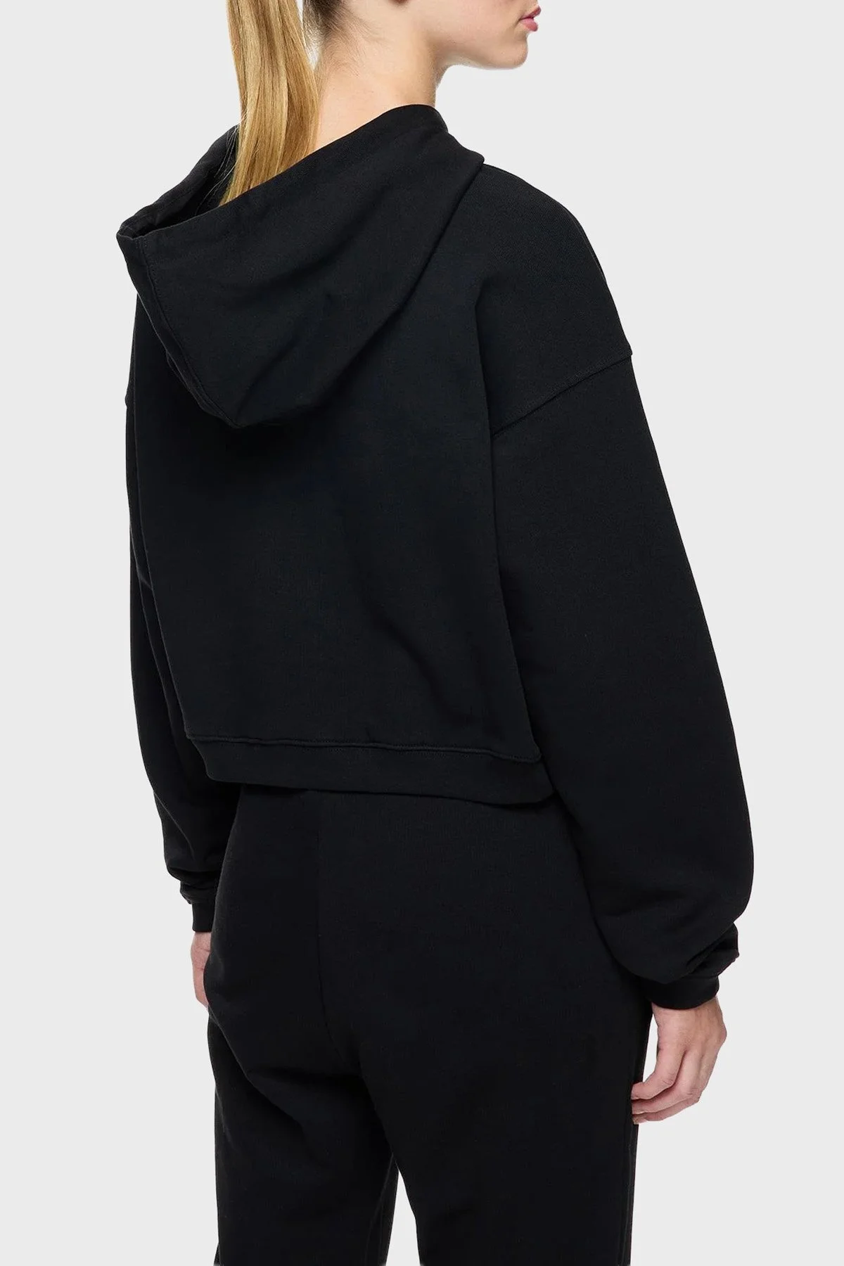 Les Benjamins Pamuklu Regular Fit Kapüşonlu Yaka Logolu Bayan Sweat LBNOOSCORFUHD-307 SİYAH - 3