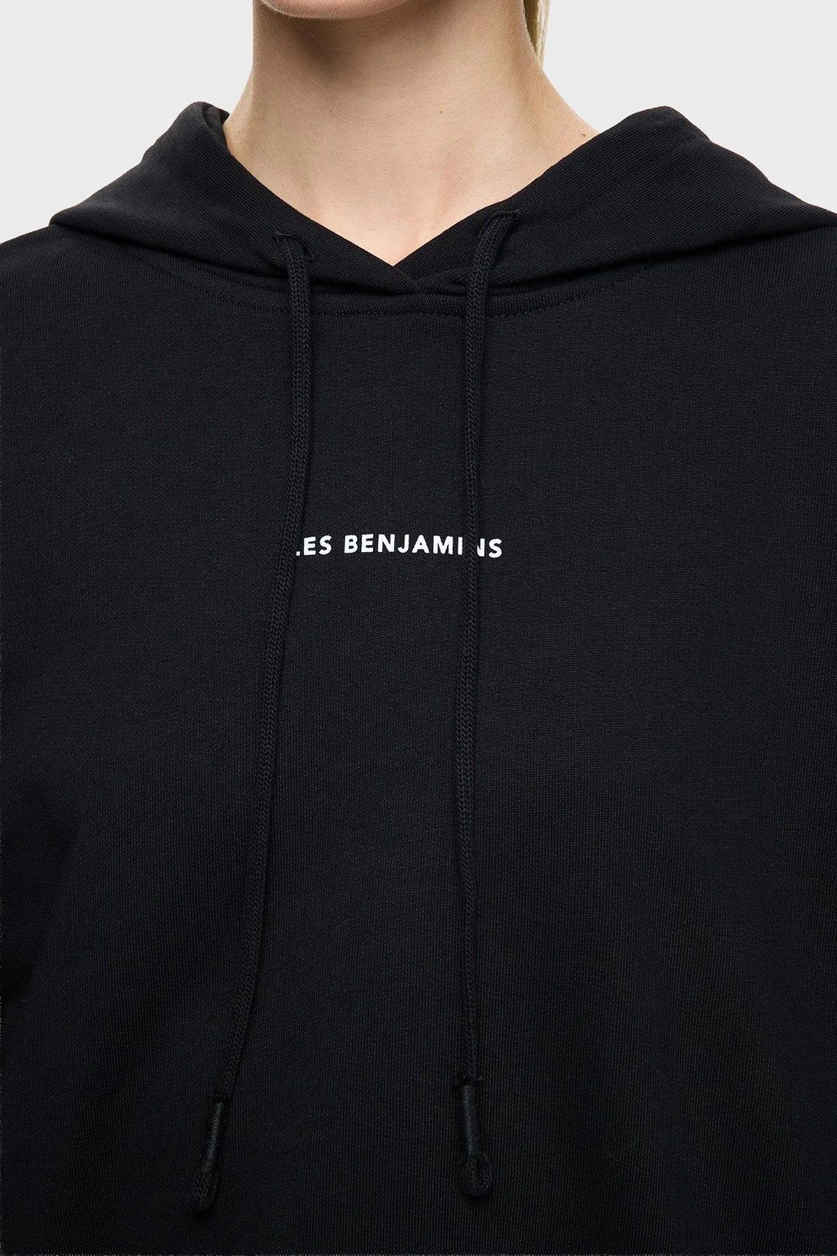 Les Benjamins Pamuklu Regular Fit Kapüşonlu Yaka Logolu Bayan Sweat LBNOOSCORFUHD-307 SİYAH - 5