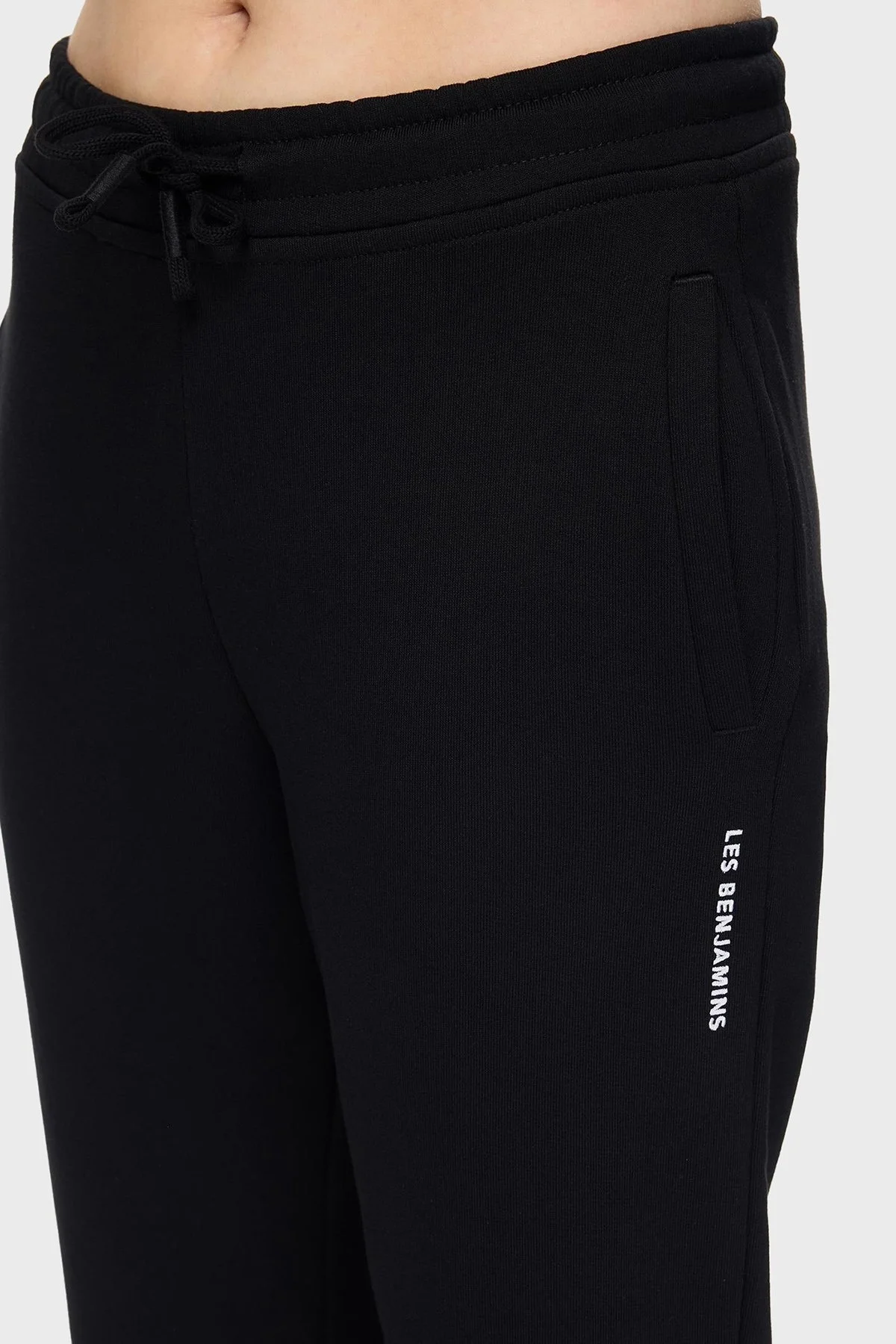 Les Benjamins Pamuklu Regular Fit Normal Bel Lastikli Paça Bayan Pantolon LBNOOSESSFUSP-307 SİYAH - 4