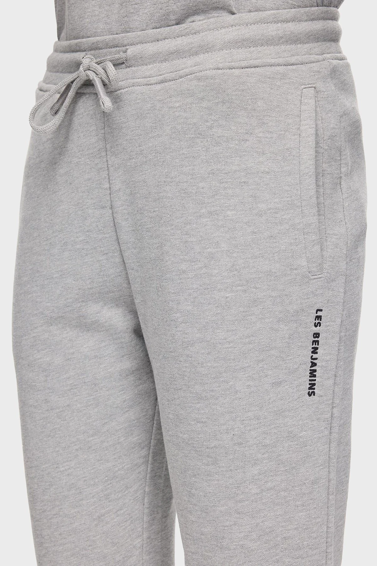 Les Benjamins Pamuklu Regular Fit Normal Bel Lastikli Paça Bayan Pantolon LBNOOSESSFUSP-308 GRİ - 4