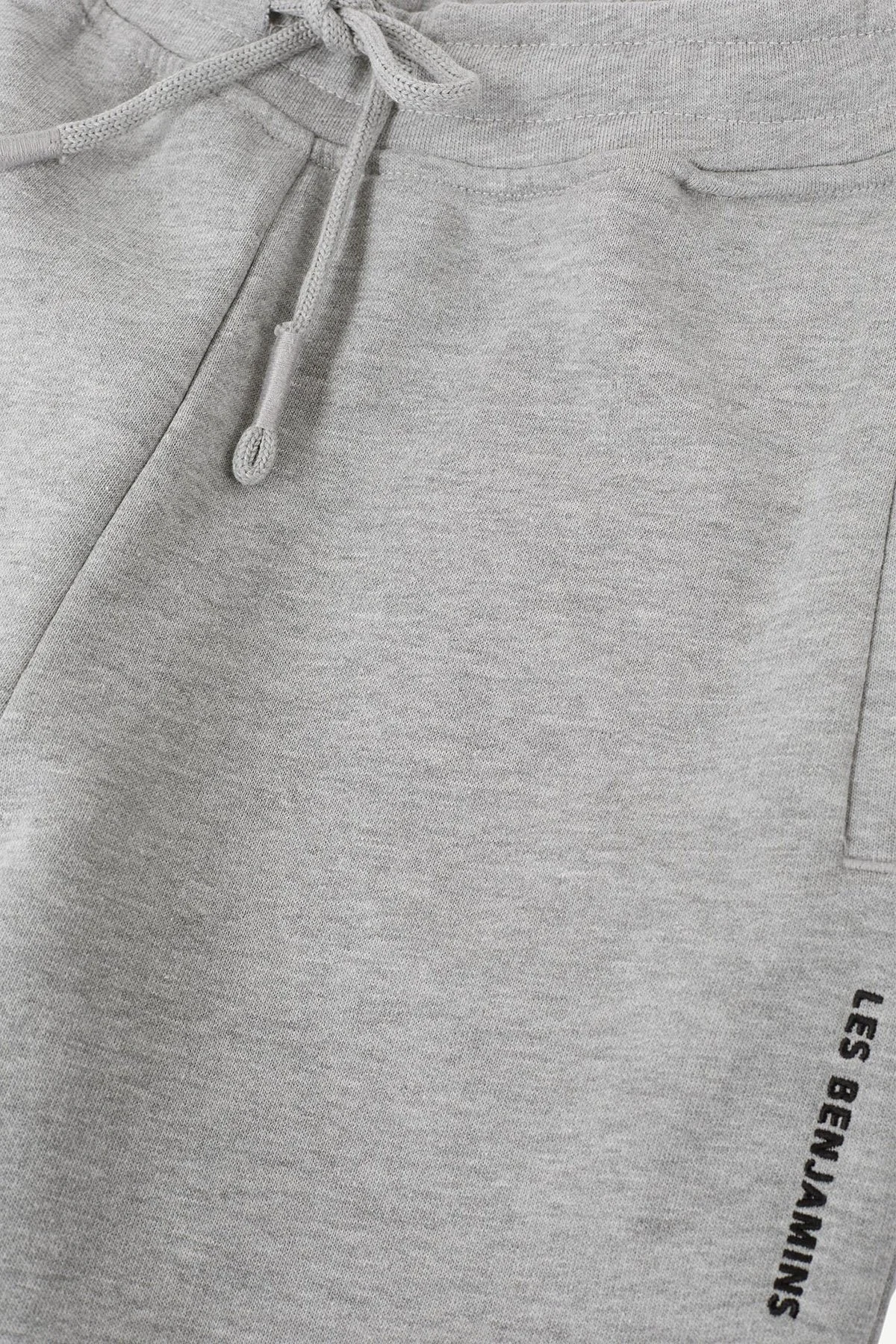 Les Benjamins Pamuklu Regular Fit Normal Bel Lastikli Paça Bayan Pantolon LBNOOSESSFUSP-308 GRİ - 5