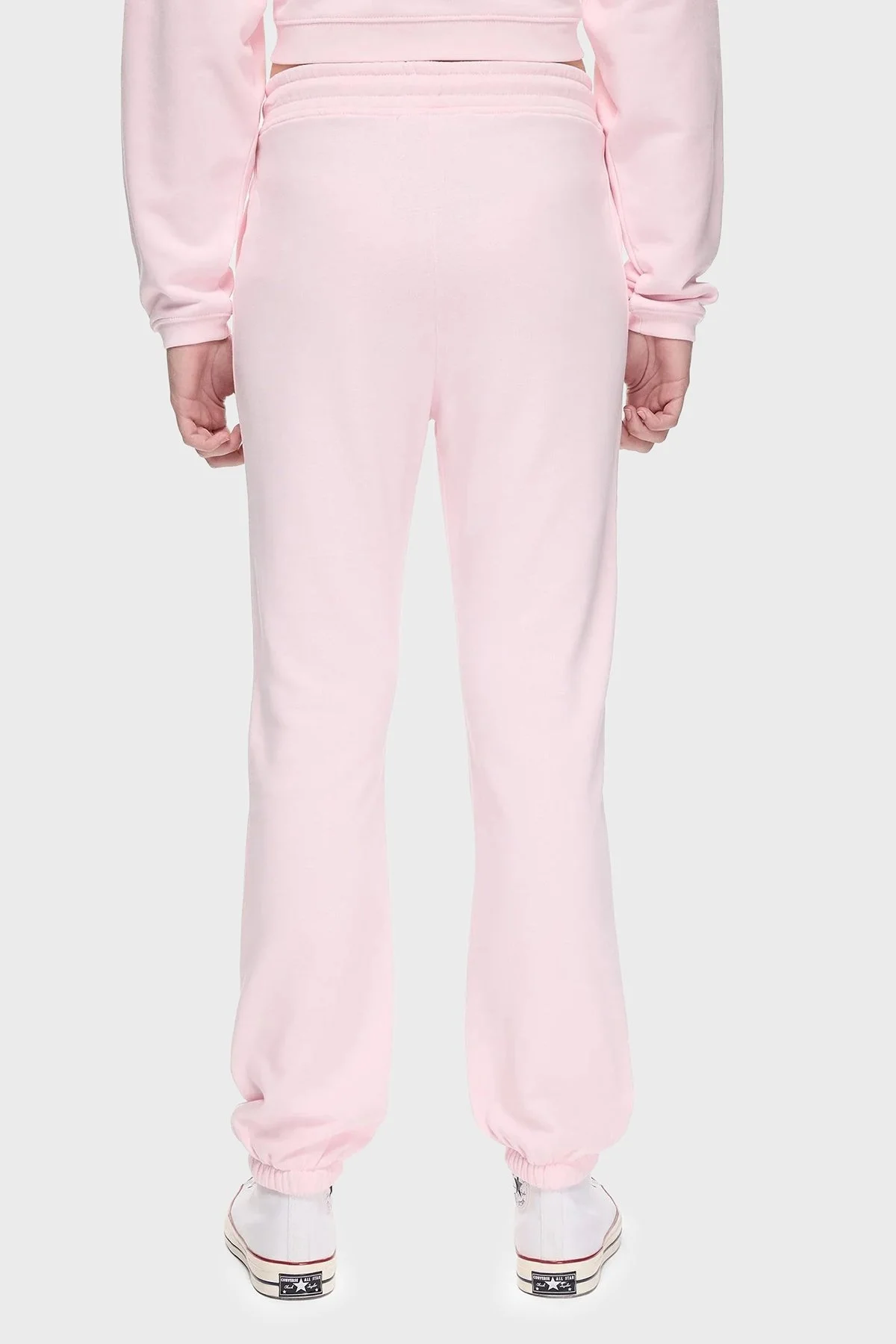 Les Benjamins Pamuklu Regular Fit Normal Bel Lastikli Paça Bayan Pantolon LBNOOSESSFUSP-312 PEMBE - 10