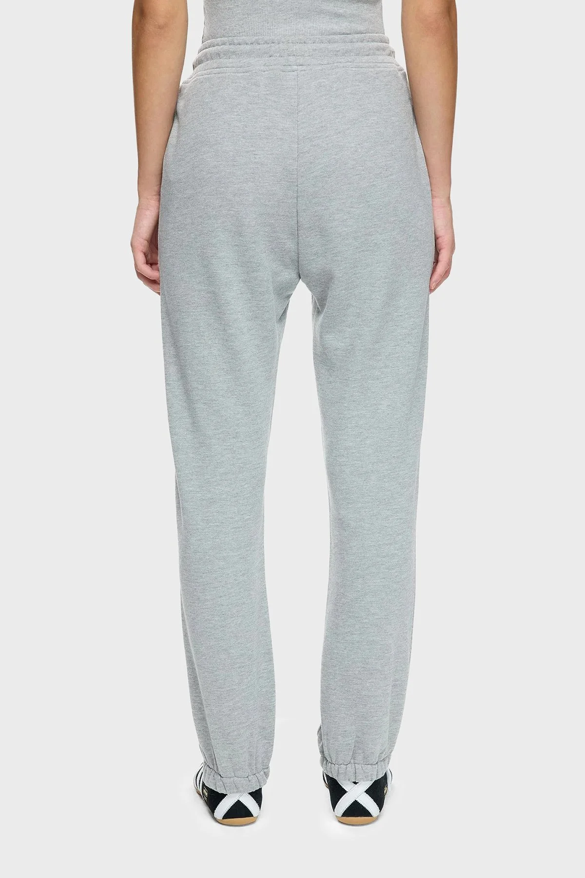 Les Benjamins Pamuklu Regular Fit Normal Bel Ribanalı Paça Jogger Bayan Pantolon LBNOOSCORFUSP-308 AÇIK GRİ - 3