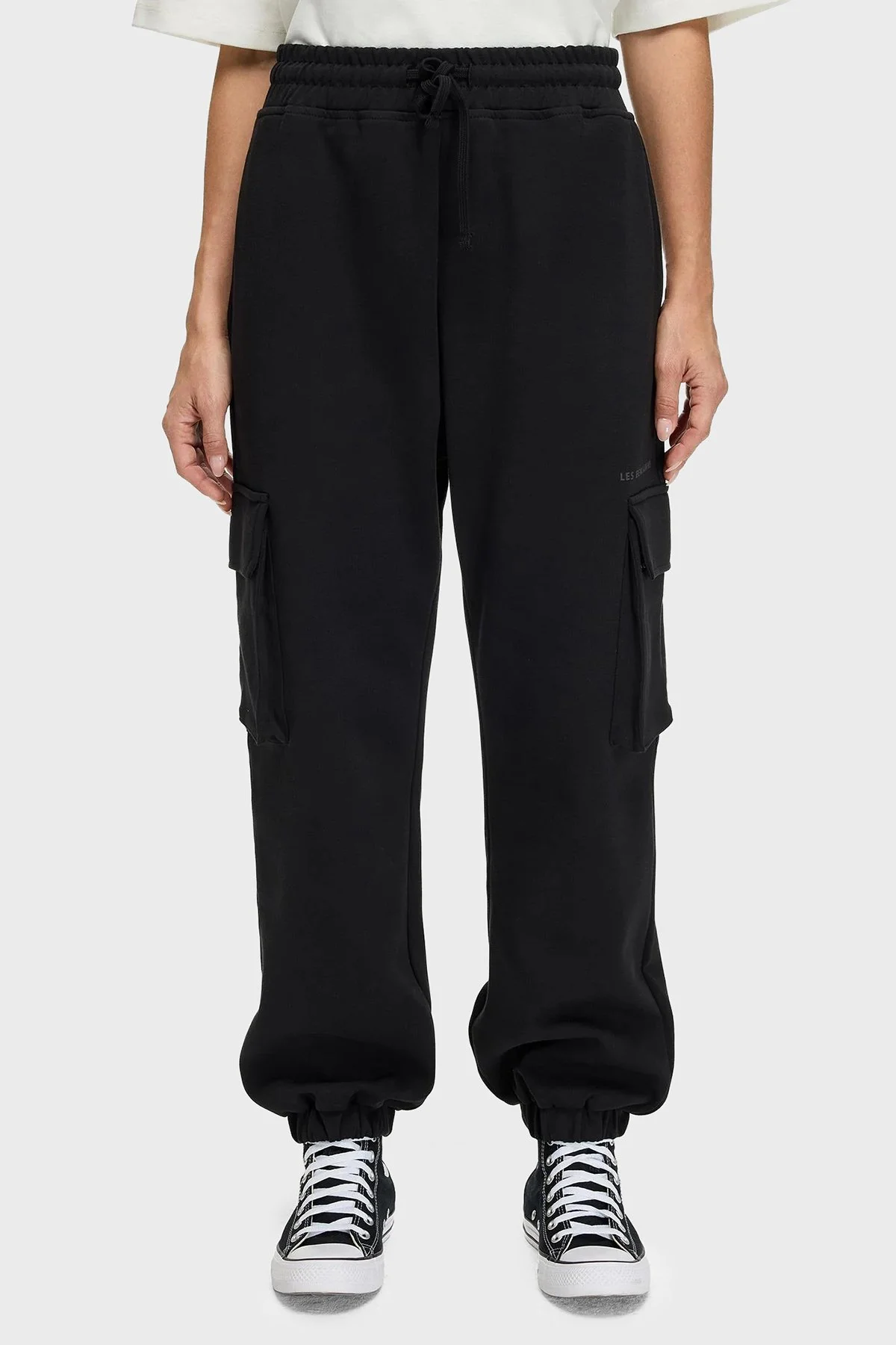 Les Benjamins Pamuklu Regular Fit Ribanalı Paça Kargo Cepli Bayan Pantolon LB25FWCLAFUSP-406 SİYAH - 1