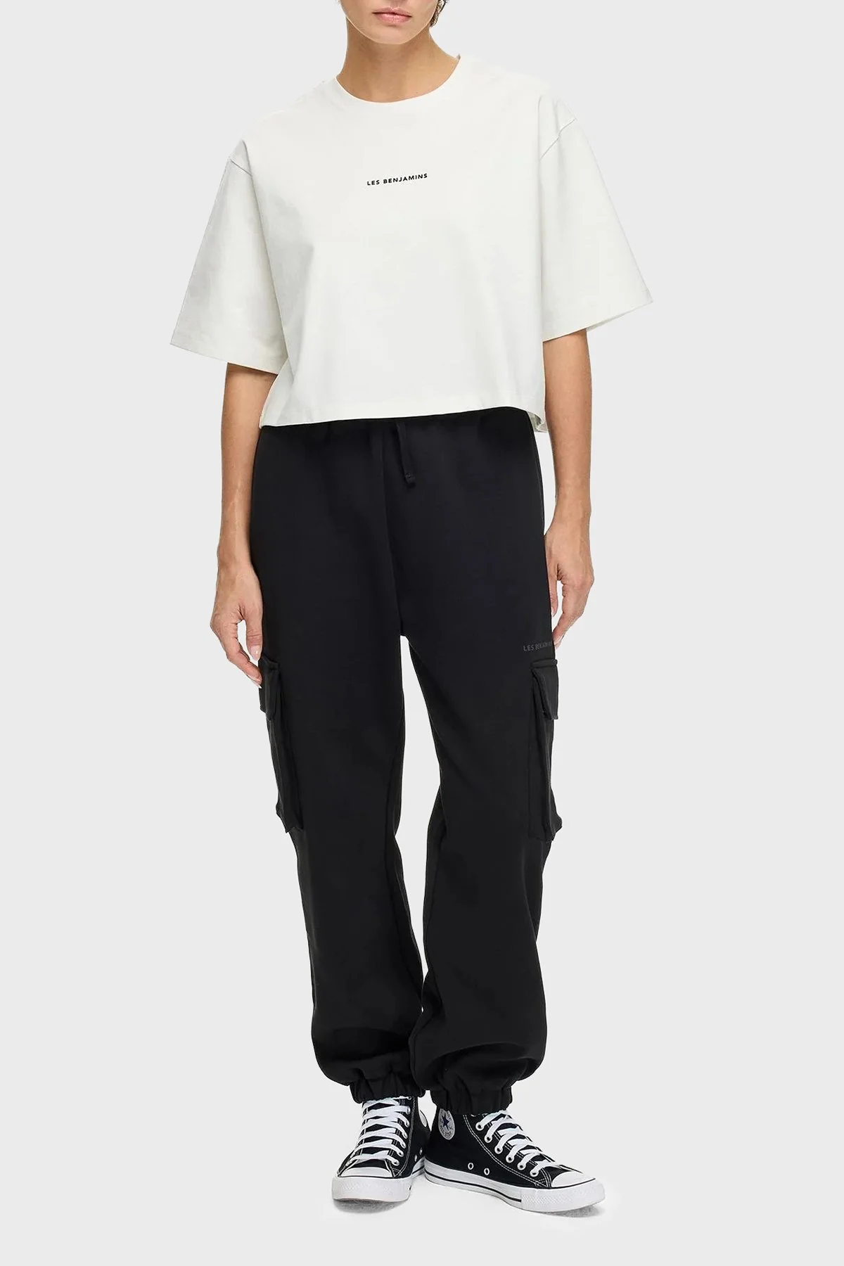 Les Benjamins Pamuklu Regular Fit Ribanalı Paça Kargo Cepli Bayan Pantolon LB25FWCLAFUSP-406 SİYAH - 2