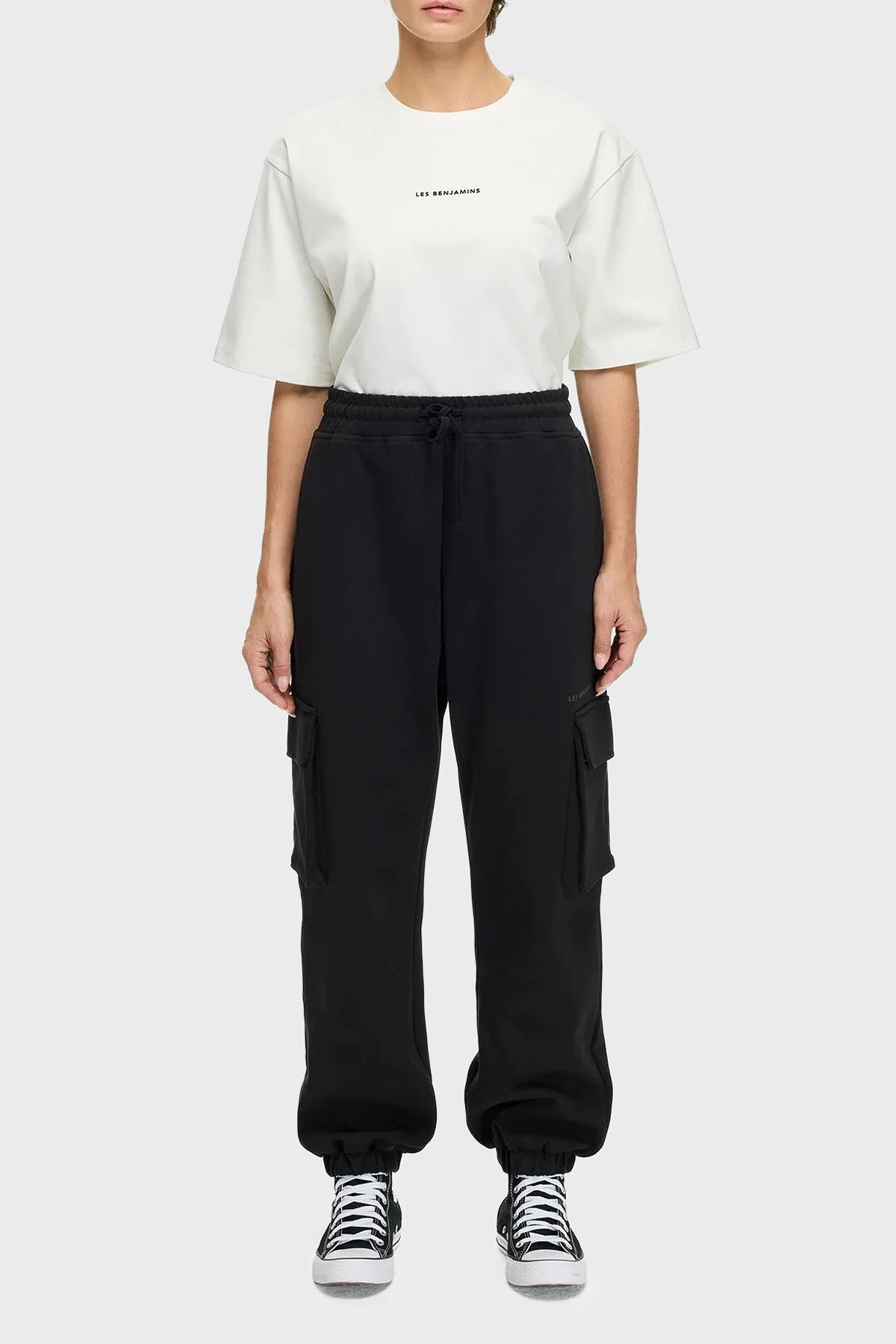 Les Benjamins Pamuklu Regular Fit Ribanalı Paça Kargo Cepli Bayan Pantolon LB25FWCLAFUSP-406 SİYAH - 4