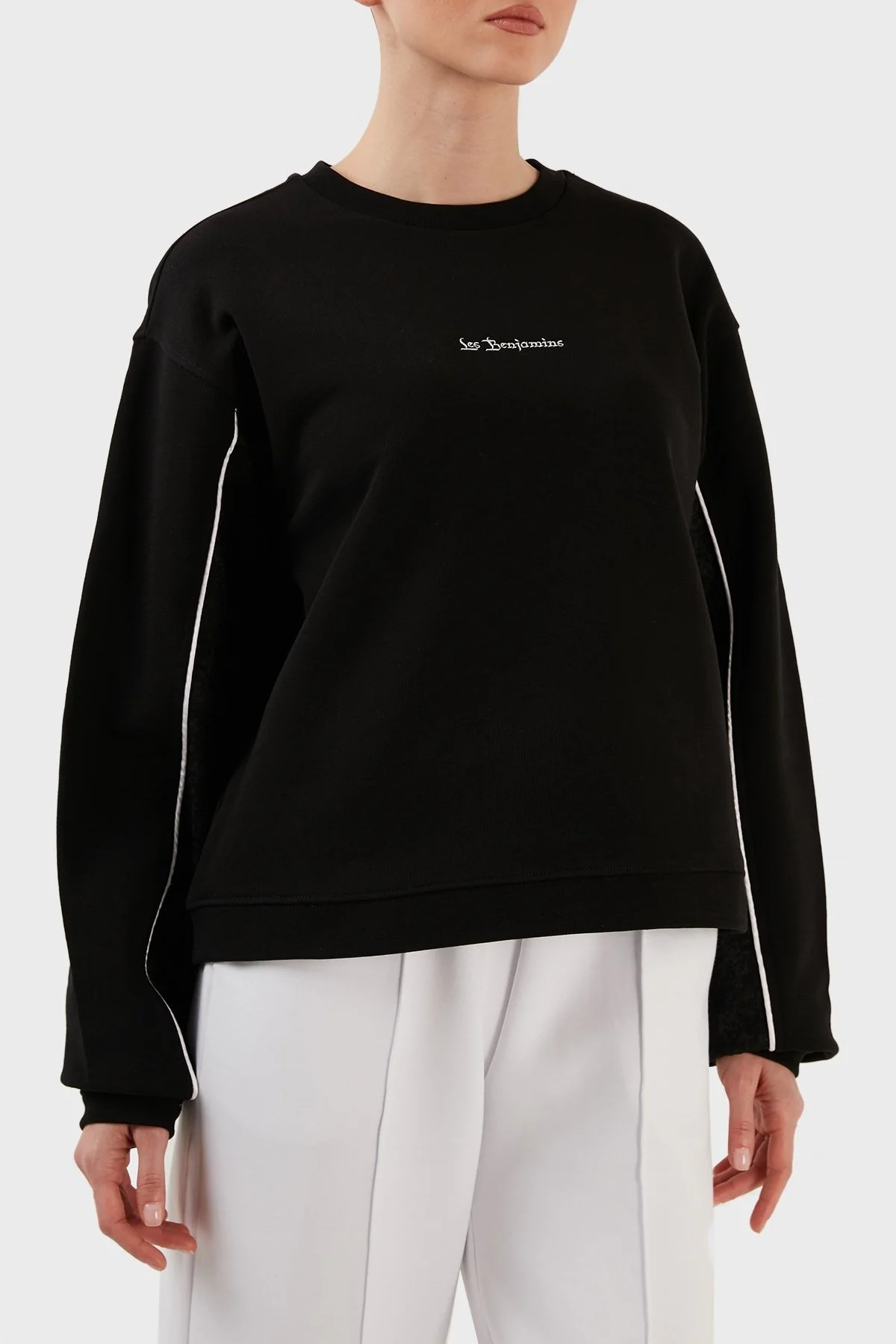 Les Benjamins Pamuklu Relaxed Fit Bisiklet Yaka Bayan Sweat LB23SSHOEFUSW-002 SİYAH - 2