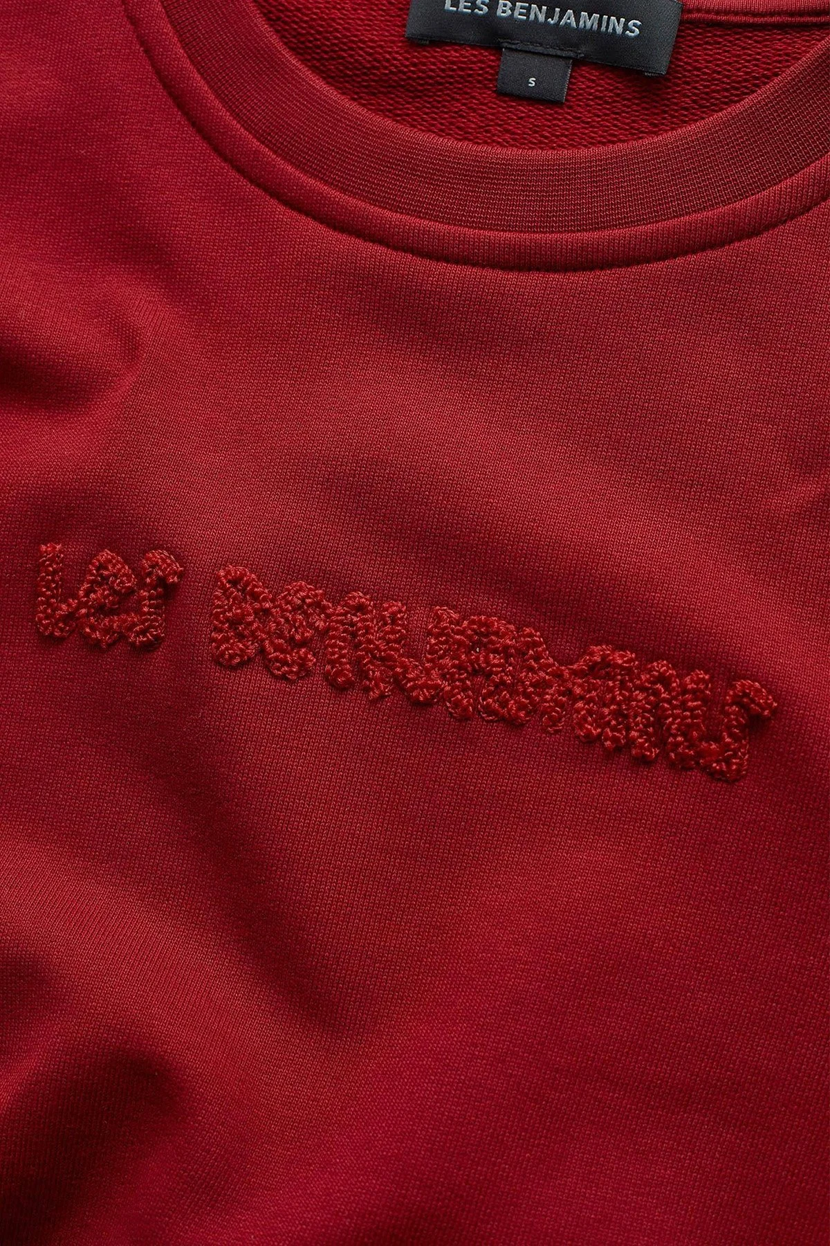 Les Benjamins Pamuklu Relaxed Fit Bisiklet Yaka Crop Bayan Sweat LB25FWTURFUSW-007 BORDO - 6