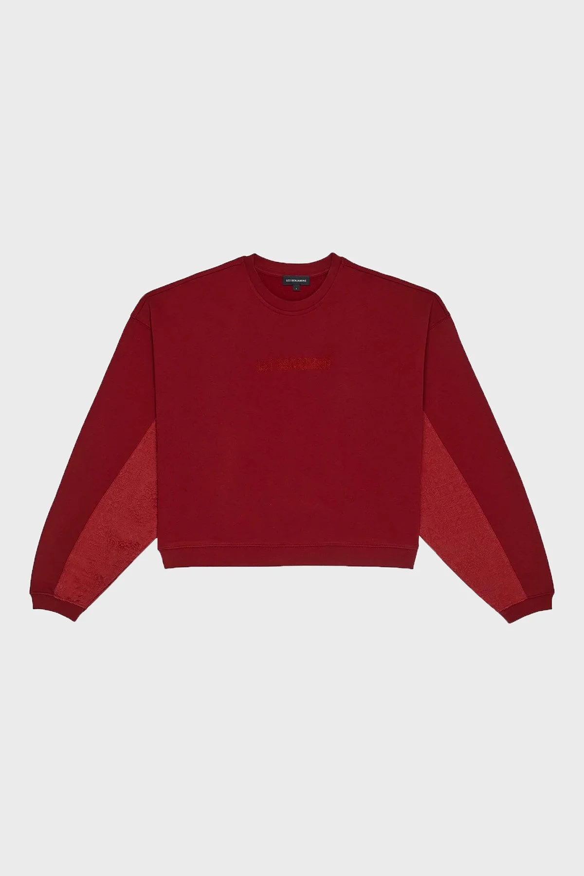 Les Benjamins Pamuklu Relaxed Fit Bisiklet Yaka Crop Bayan Sweat LB25FWTURFUSW-007 BORDO - 7