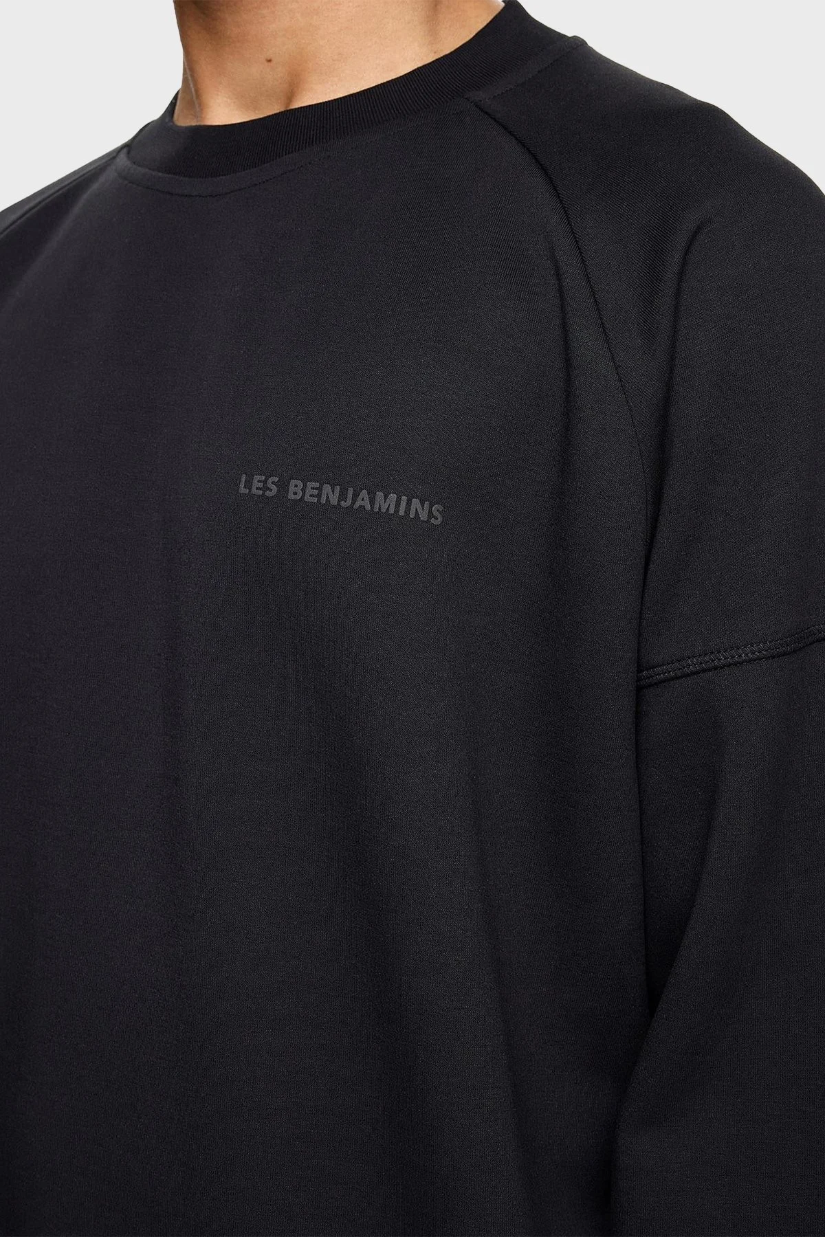 Les Benjamins Pamuklu Relaxed Fit Bisiklet Yaka Erkek Sweat LB23FWCLAMUSW-407 SİYAH - 4