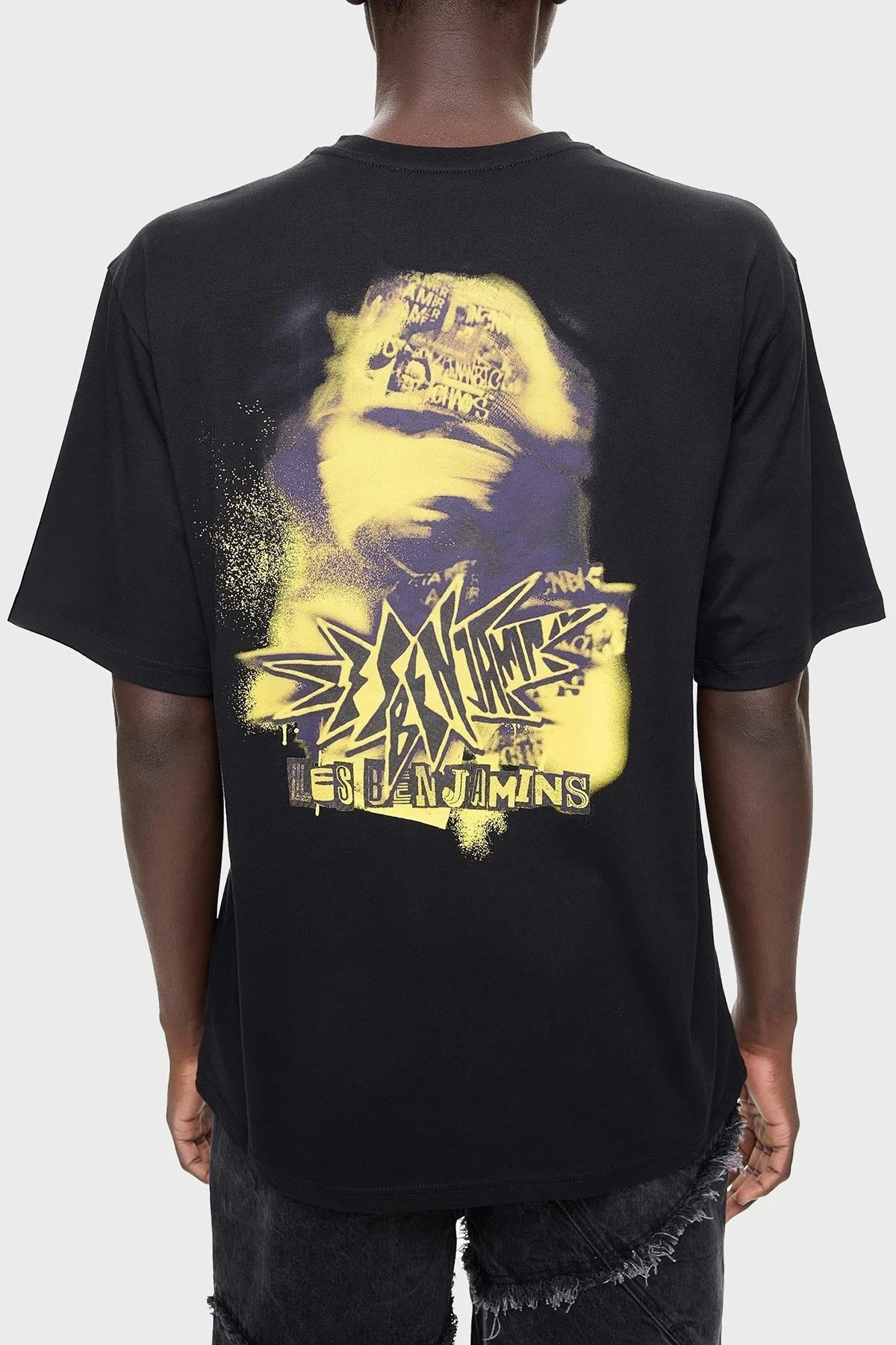 Les Benjamins Pamuklu Relaxed Fit Bisiklet Yaka Erkek T Shirt LB24FWEAPMUTS-014 SİYAH - 9