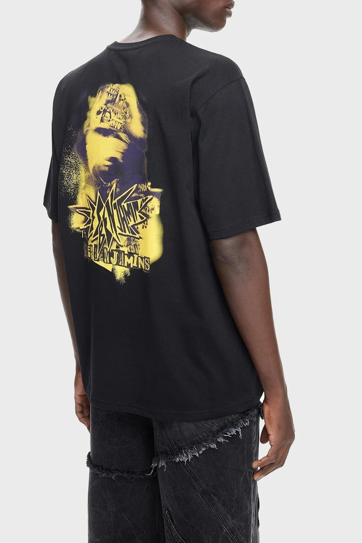 Les Benjamins Pamuklu Relaxed Fit Bisiklet Yaka Erkek T Shirt LB24FWEAPMUTS-014 SİYAH - 10