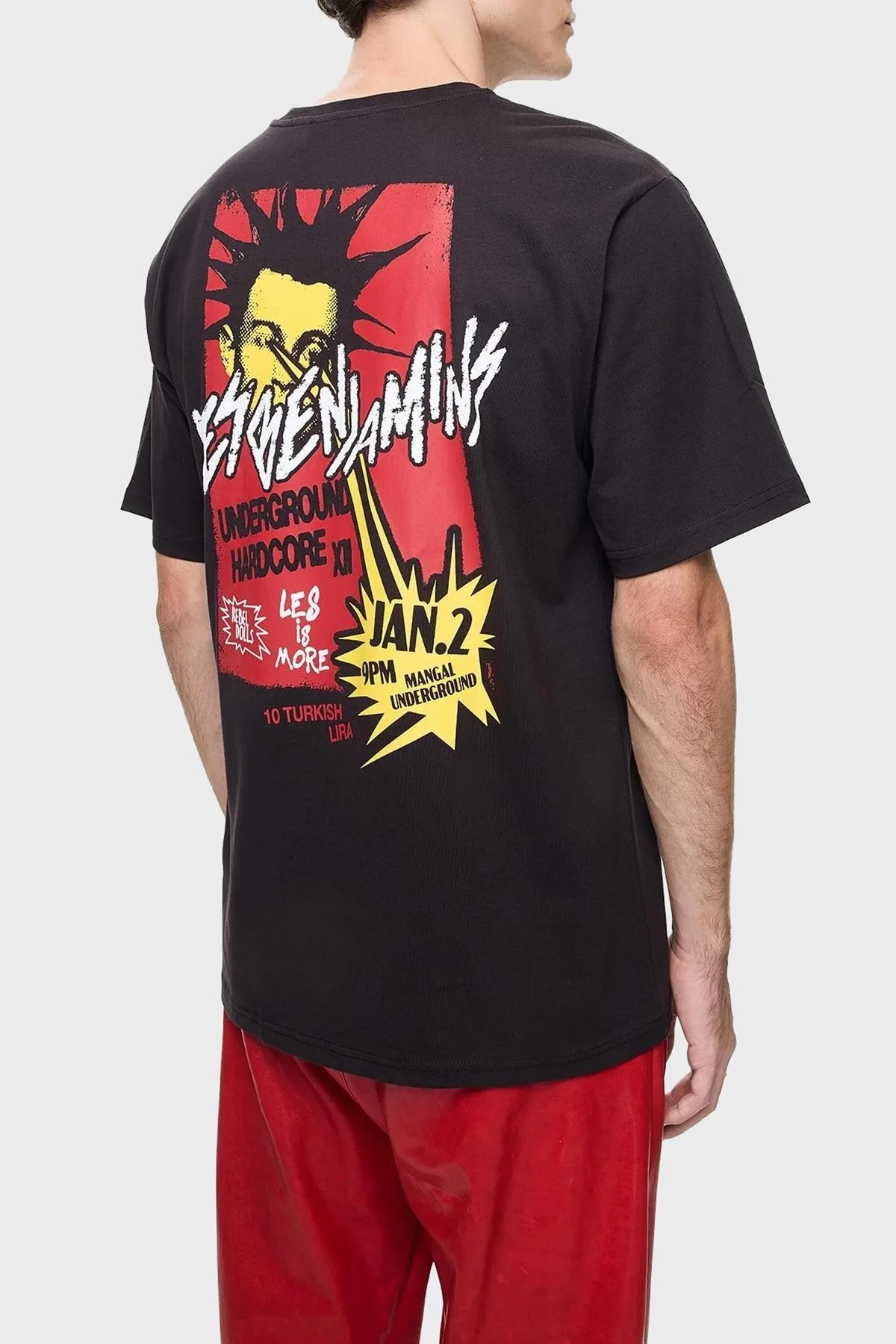 Les Benjamins Pamuklu Relaxed Fit Bisiklet Yaka Erkek T Shirt LB24FWEAPMUTS-035 SİYAH - 3