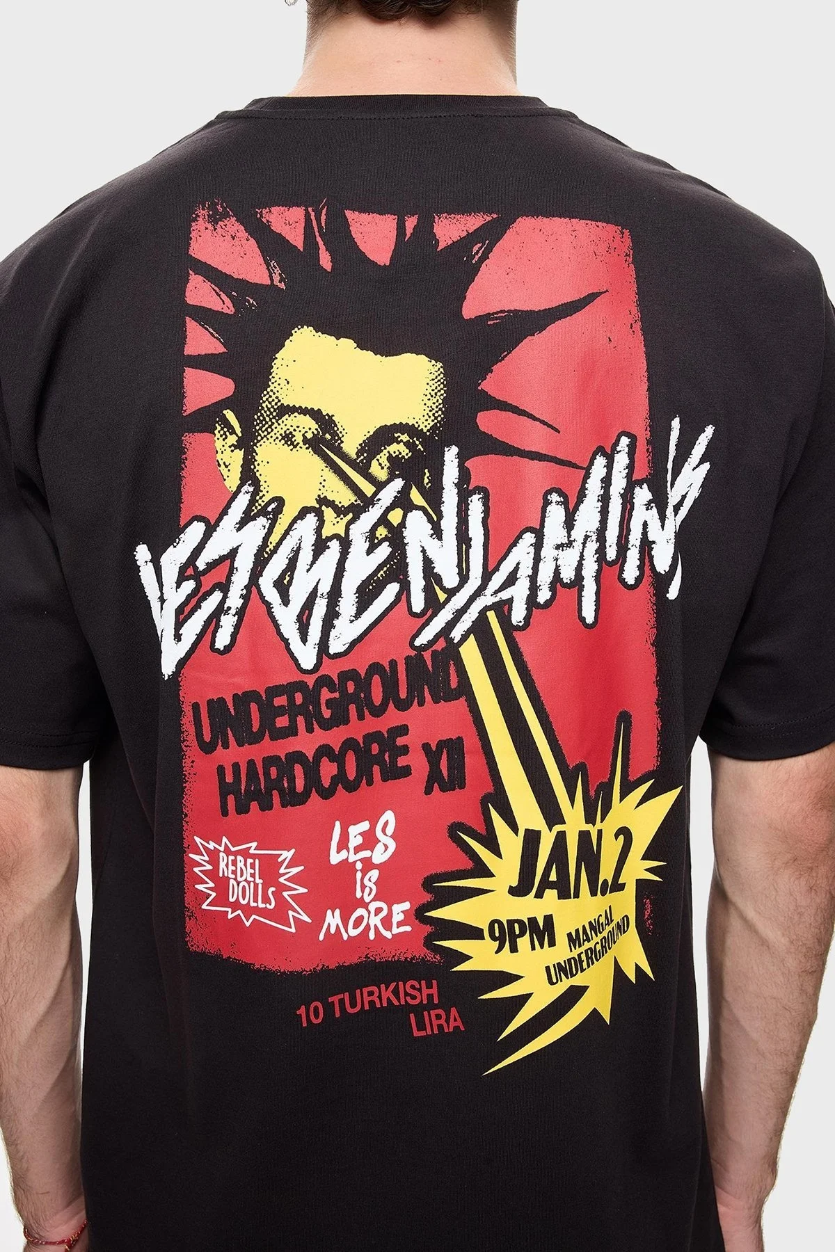 Les Benjamins Pamuklu Relaxed Fit Bisiklet Yaka Erkek T Shirt LB24FWEAPMUTS-035 SİYAH - 4