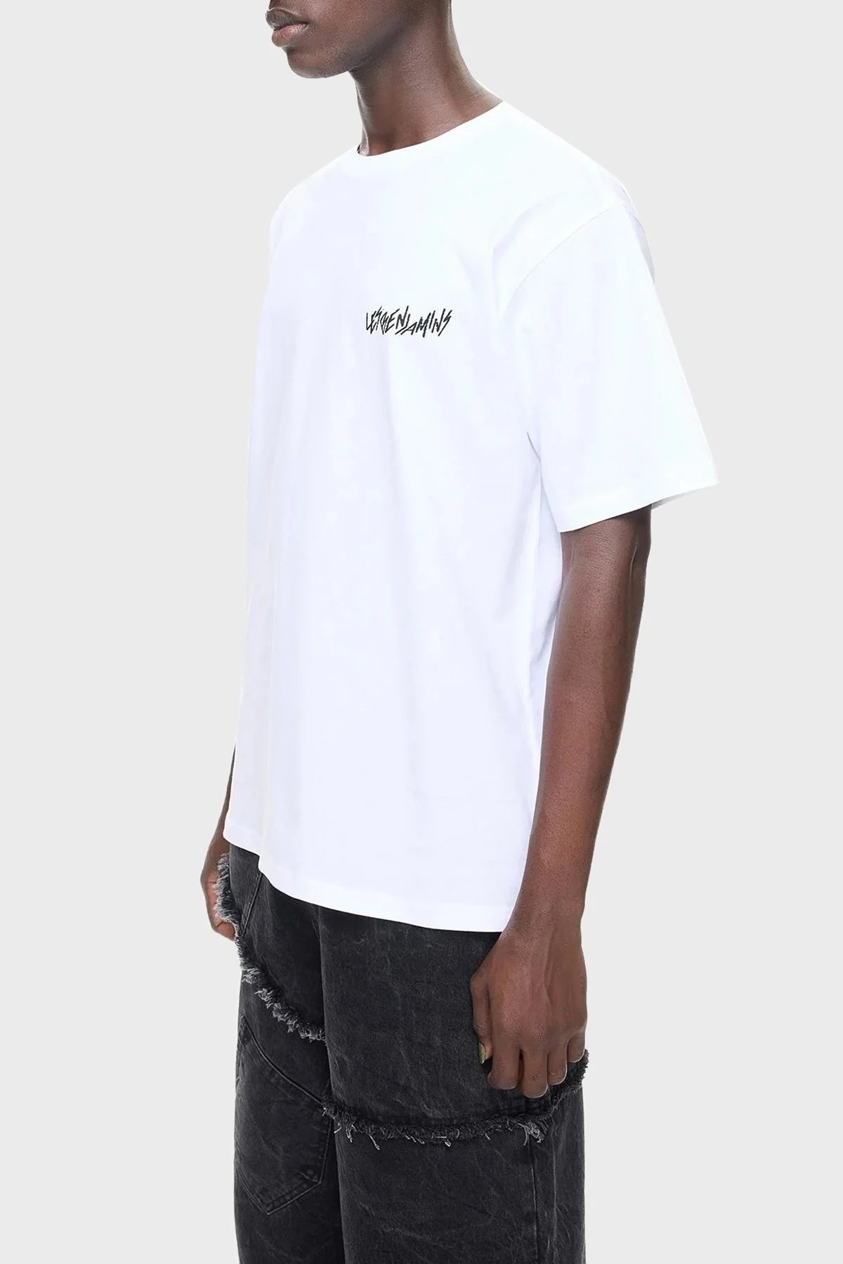 Les Benjamins Pamuklu Relaxed Fit Bisiklet Yaka Erkek T Shirt LB24FWEAPMUTS-042 BEYAZ - 2