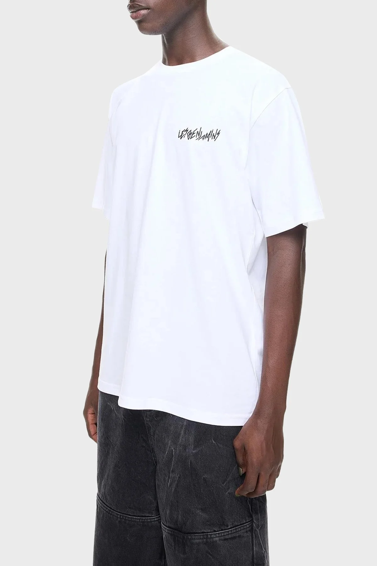 Les Benjamins Pamuklu Relaxed Fit Bisiklet Yaka Erkek T Shirt LB24FWEAPMUTS-044 BEYAZ - 3