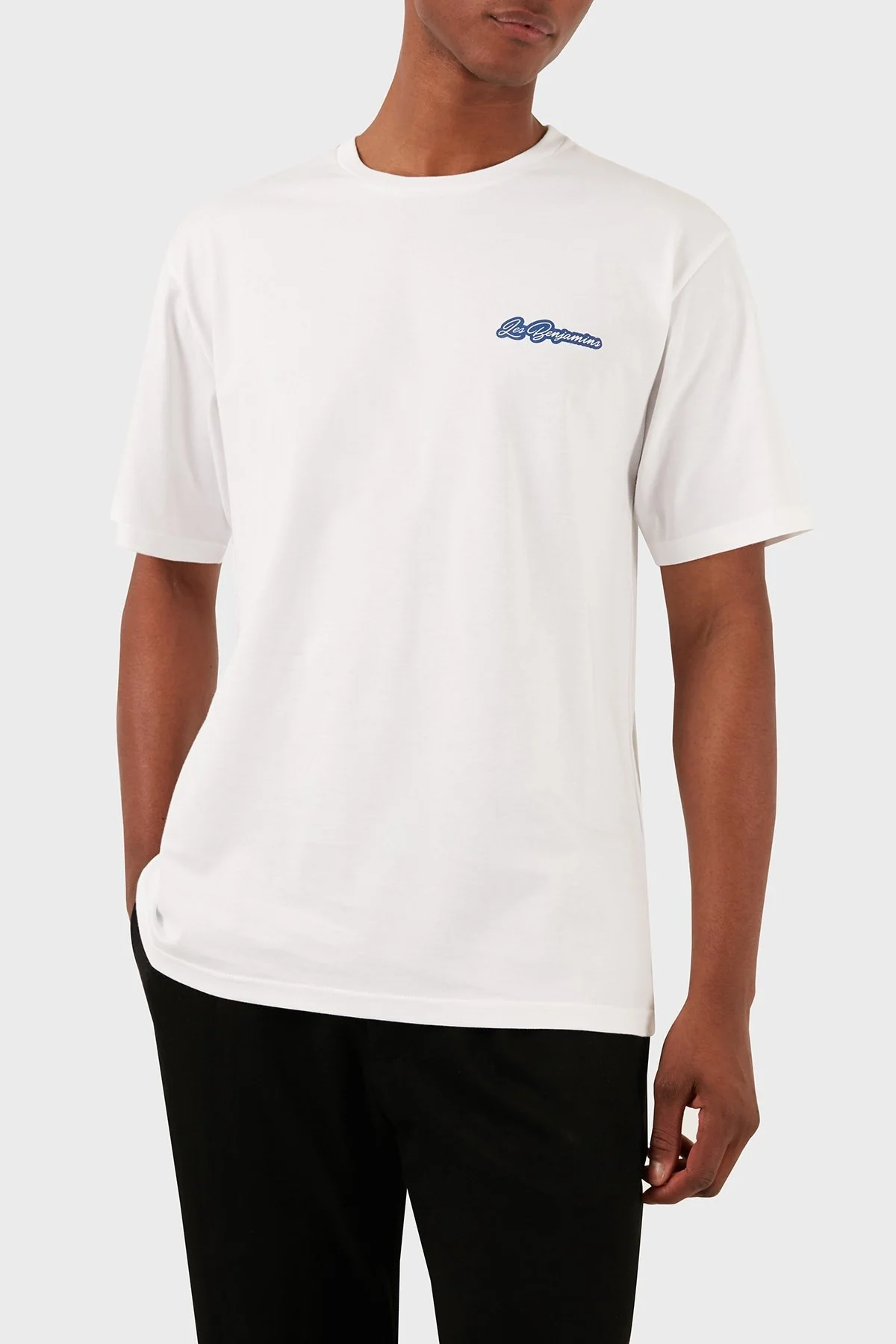 Les Benjamins Pamuklu Relaxed Fit Bisiklet Yaka Erkek T Shirt LB24SSKISMUTS-003 BEYAZ - 1