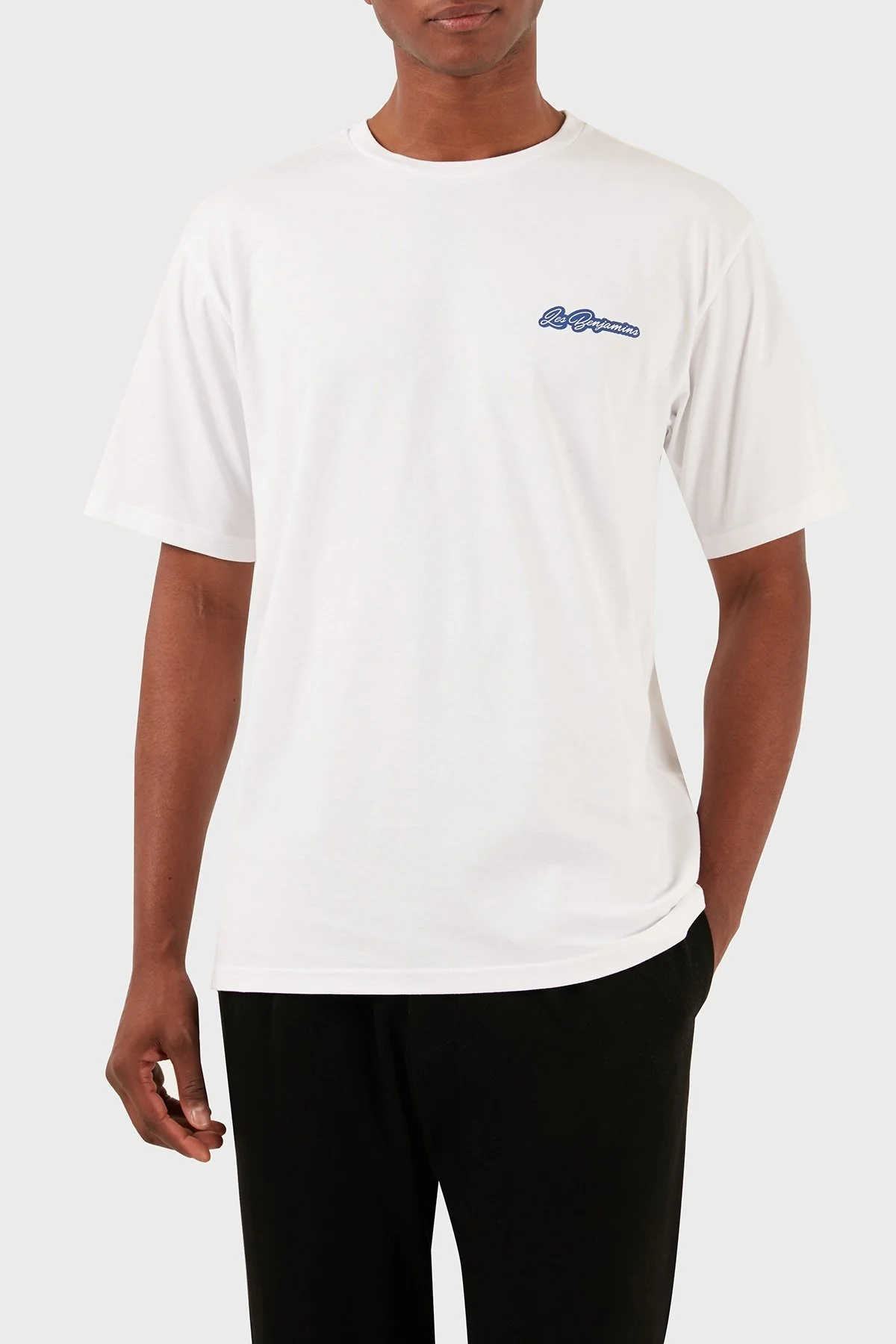 Les Benjamins Pamuklu Relaxed Fit Bisiklet Yaka Erkek T Shirt LB24SSKISMUTS-003 BEYAZ - 13