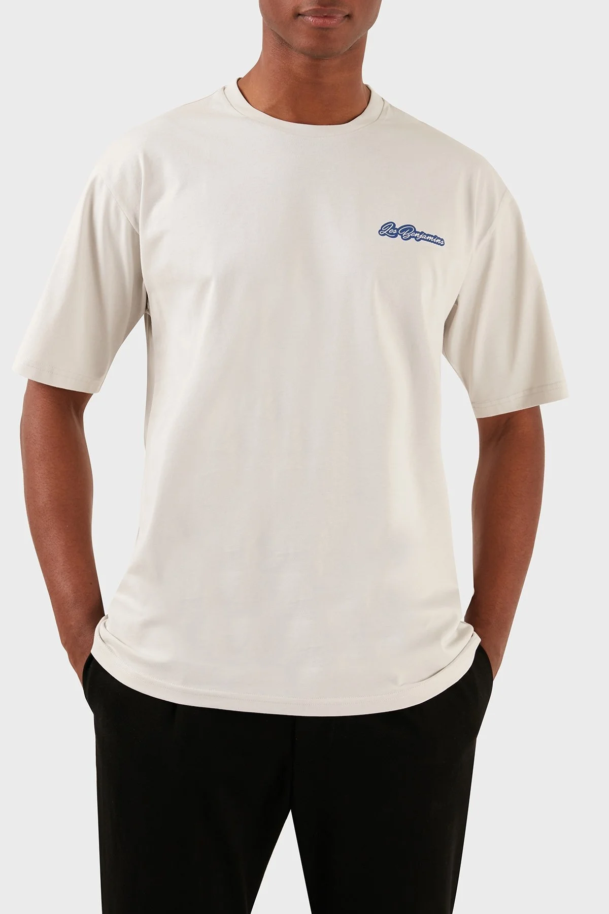 Les Benjamins Pamuklu Relaxed Fit Bisiklet Yaka Erkek T Shirt LB24SSKISMUTS-006 Kil - 8