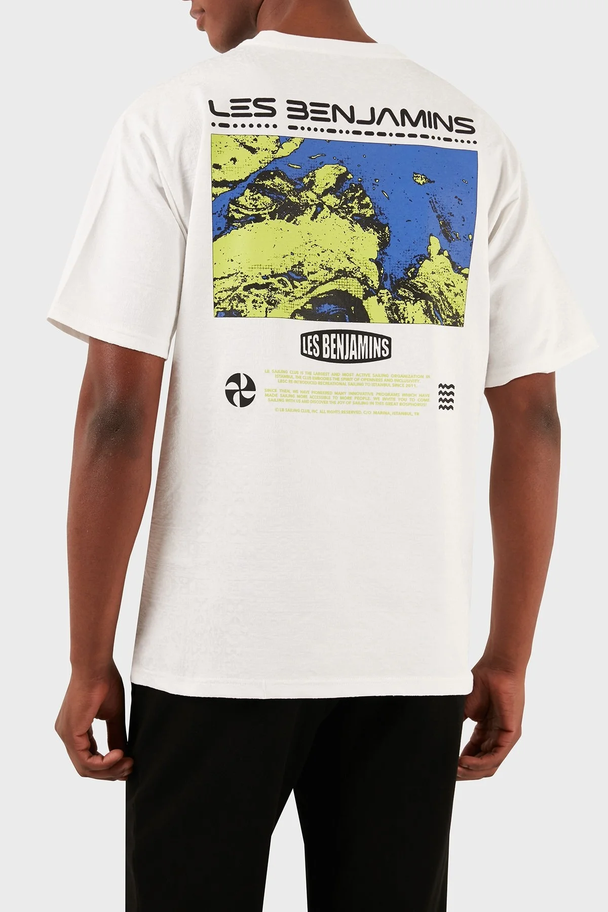 Les Benjamins Pamuklu Relaxed Fit Bisiklet Yaka Erkek T Shirt LB24SSKISMUTS-013 BEYAZ - 2