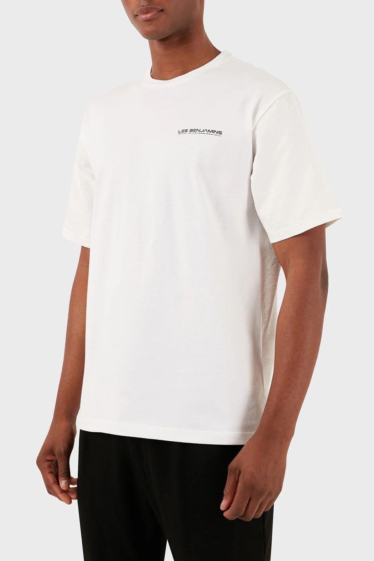 Les Benjamins Pamuklu Relaxed Fit Bisiklet Yaka Erkek T Shirt LB24SSKISMUTS-013 BEYAZ - 5